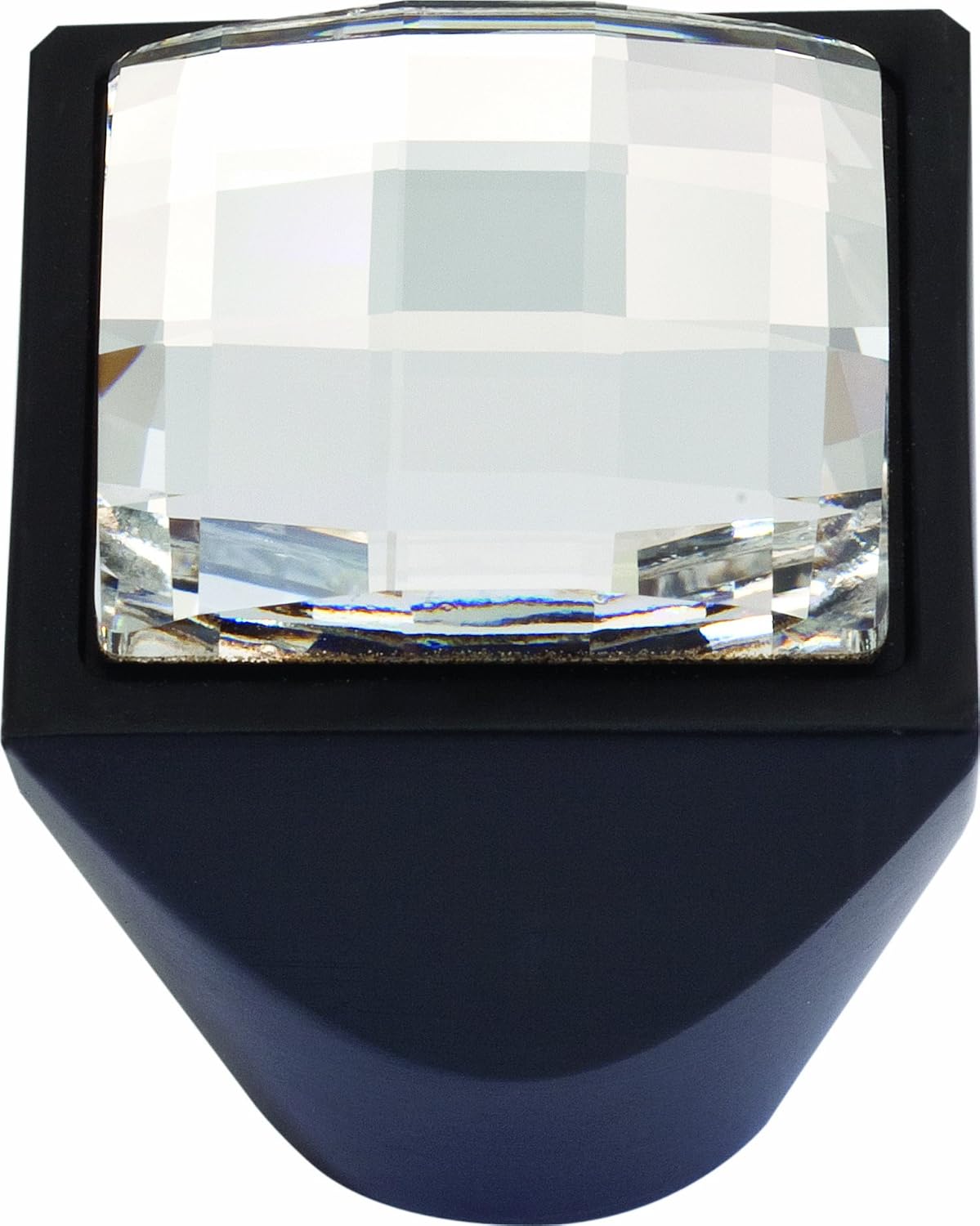 Atlas Homewares 3196-BL Boutique Crystal 1-Inch Square Large Knob, Matte Black