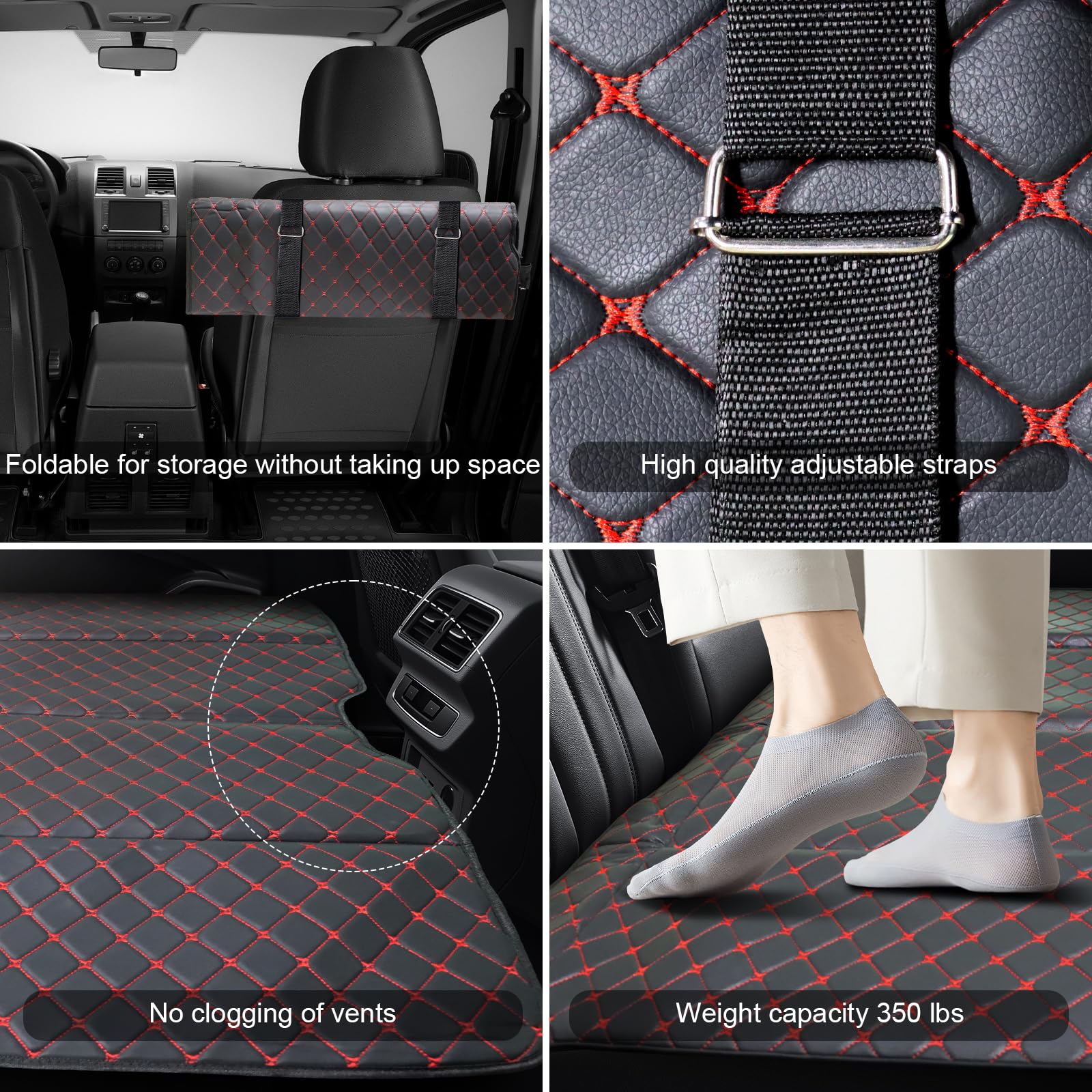 Car Bed NonInflatable Bed Mattress Premium Leather for Car,49" x 32