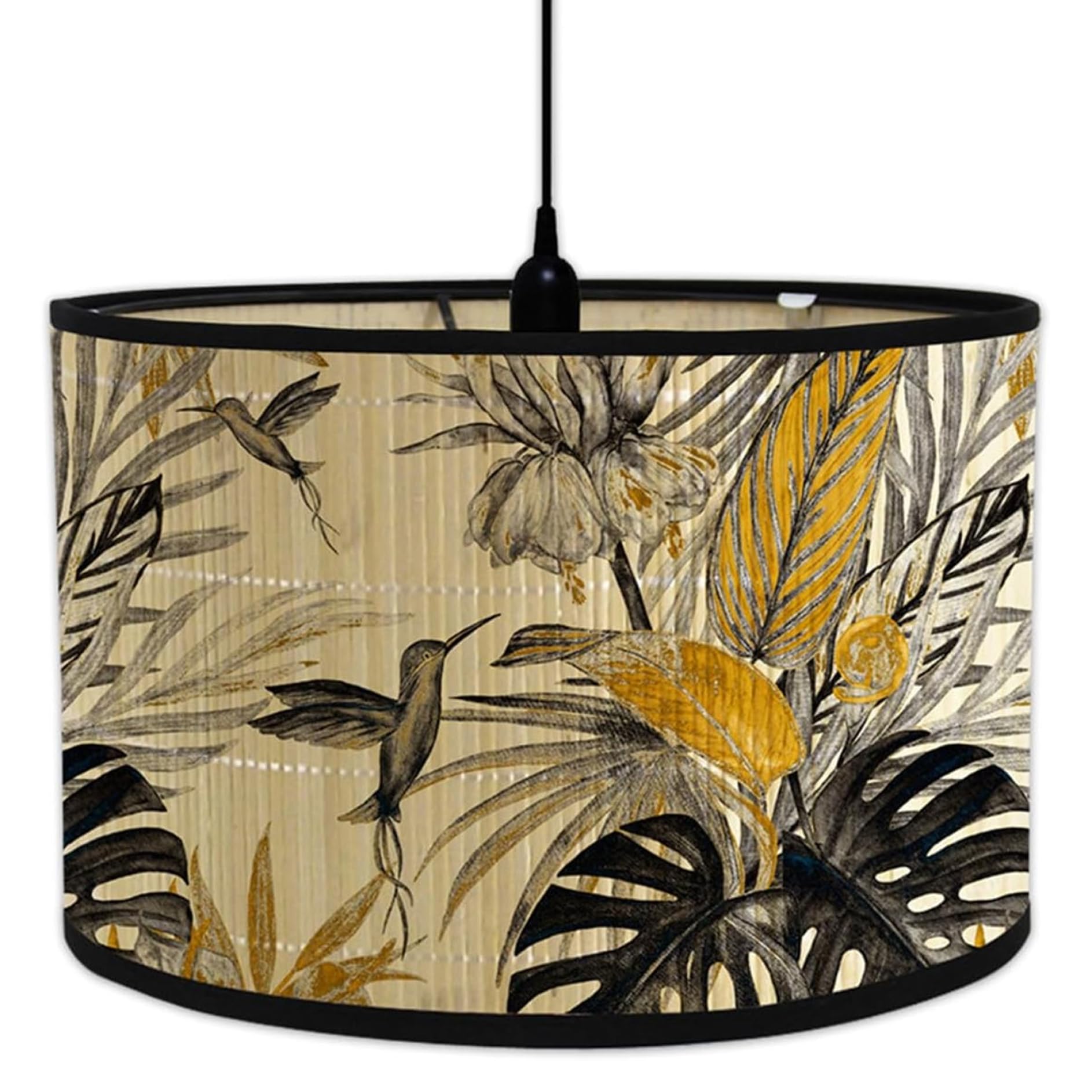 Azidweryq As Shown Vintage Lampshade, Round Drum Shape Table Lamp Shades, 12X8 Inch Bamboo Ceiling Light Shade, E27 Lampshades For Ceiling Lights, Bedroom, Hallways Hallway Lampshade