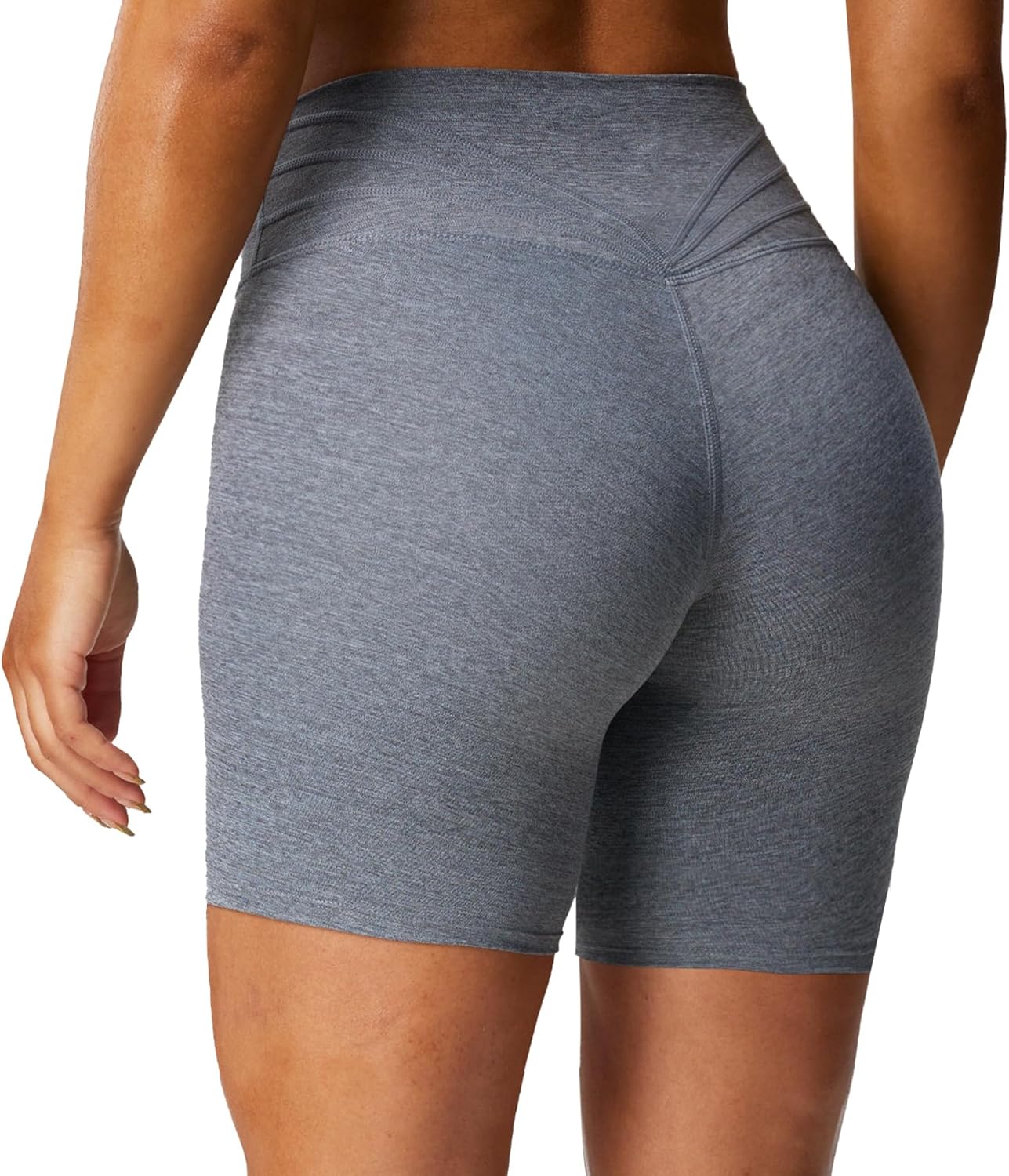 Aoxjox Trinity Workout Biker Shorts for Women Tummy Control High Waisted Exercise Athletic Gym Running Yoga Short 6"