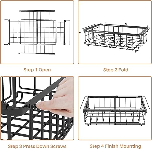 Miniatura 8 de UMDONX Contenedores organizadores para congelador, ampliables de 11.2 a 17.7 pulgadas, para congelador de 5 a 10 pies cúbicos, cestas de Paquete de