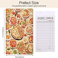 Vista 32 de Libros de Servidor de Varios Tipos de Hongos para Bartender Camarera - Libro de Camarero de Cuero PU Floral Tropical con Bolsillo con Cremallera