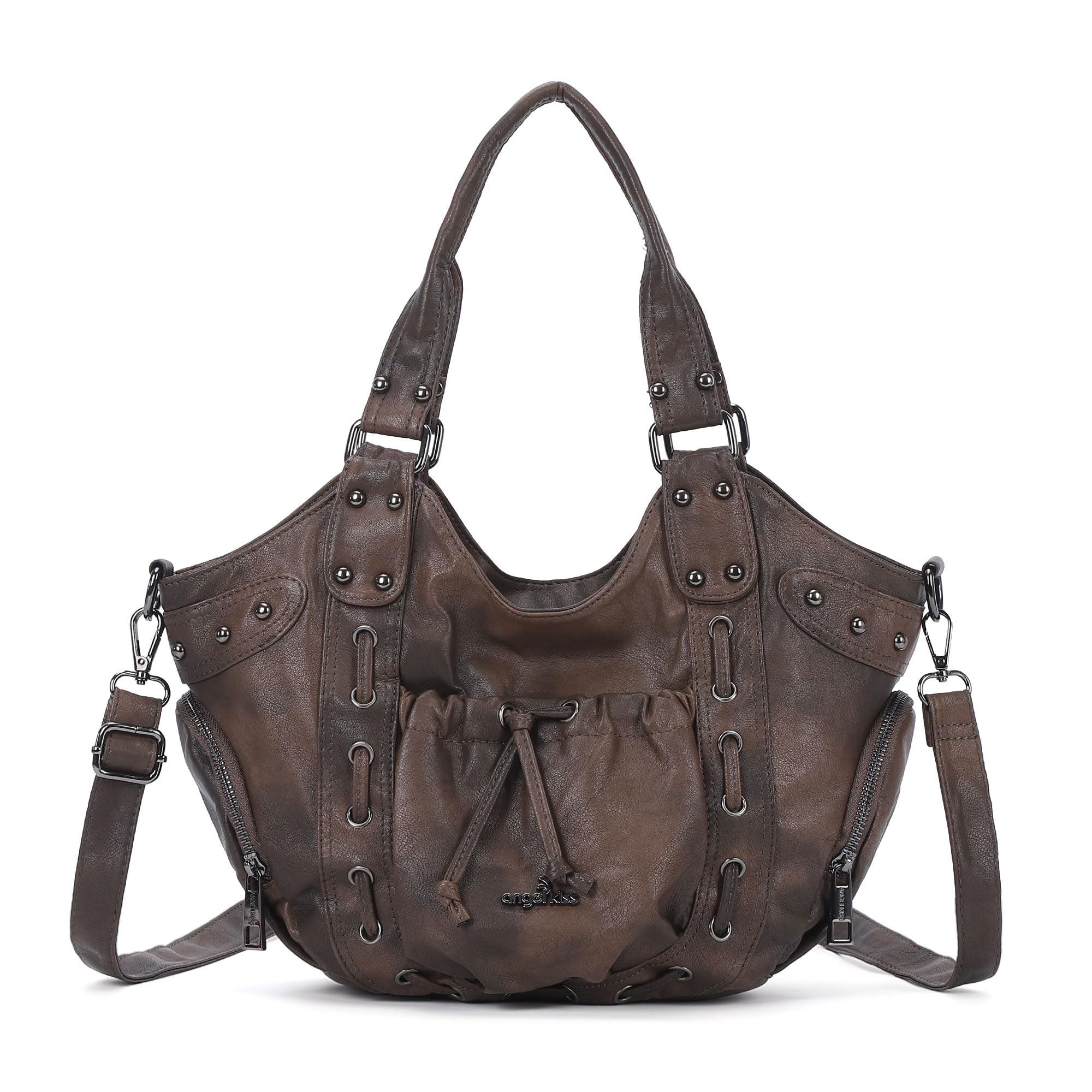 Angel Kiss Borsa Donna Media Tracolla PU Pelle Tote Bag Elegante Ampia e Pratica Impermeabile, Molte Tasche Scomparti, per Lavoro Viaggio Scuola Shopper