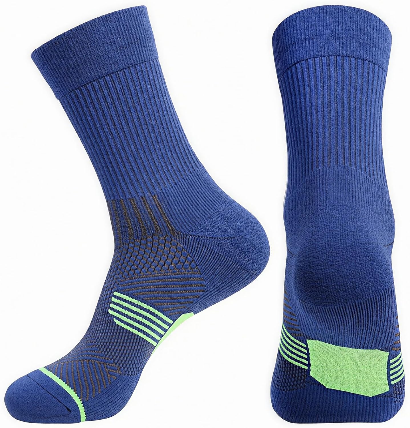 5 Pairs Mens Athletic Crew Socks Performance Basketball Sport Cushioned Long Compression Sock,6.5-11.5