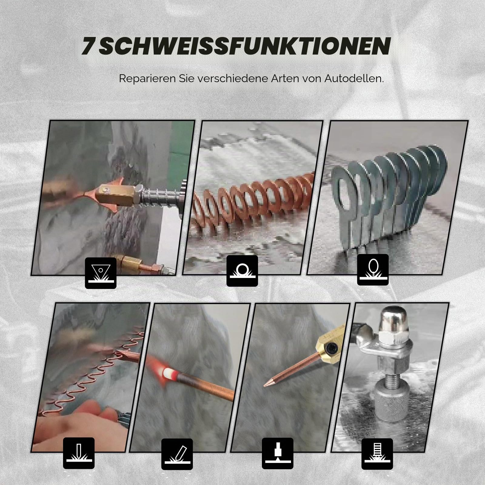 220V Karosserie Ausbeulspotter,3500W Dellenentfernungswerkzeug für Karosserie-Reparatur-Set mit 7 Schweißmodi und Automatik/Manueller Modus 90F