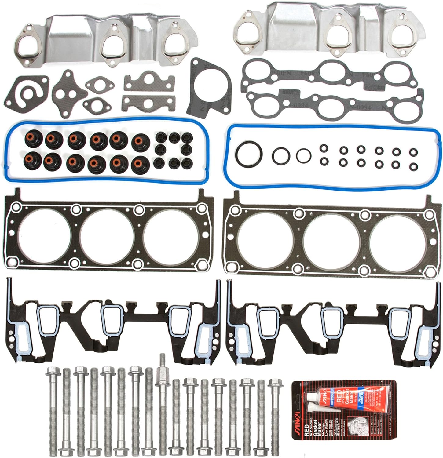 Evergreen HSHB8-10402 Cylinder Head Gasket Set Head Bolt