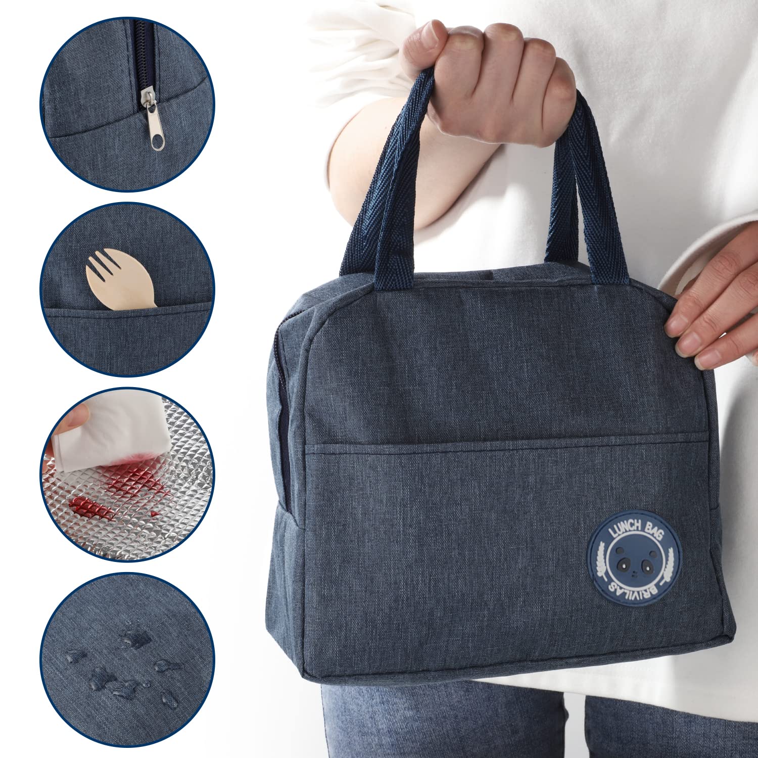 Geïsoleerde Lunchtas Corduroy 6,6 L - Waterdicht - Met Bestektas - Voor