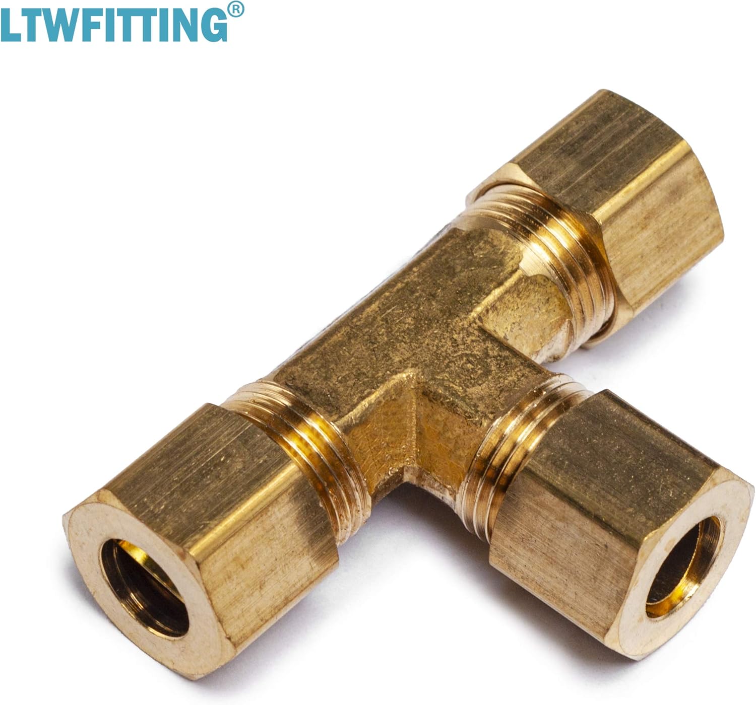 LTWFITTING 5/16-Inch OD Compression Tee,Brass Compression Fitting(Pack of 5)