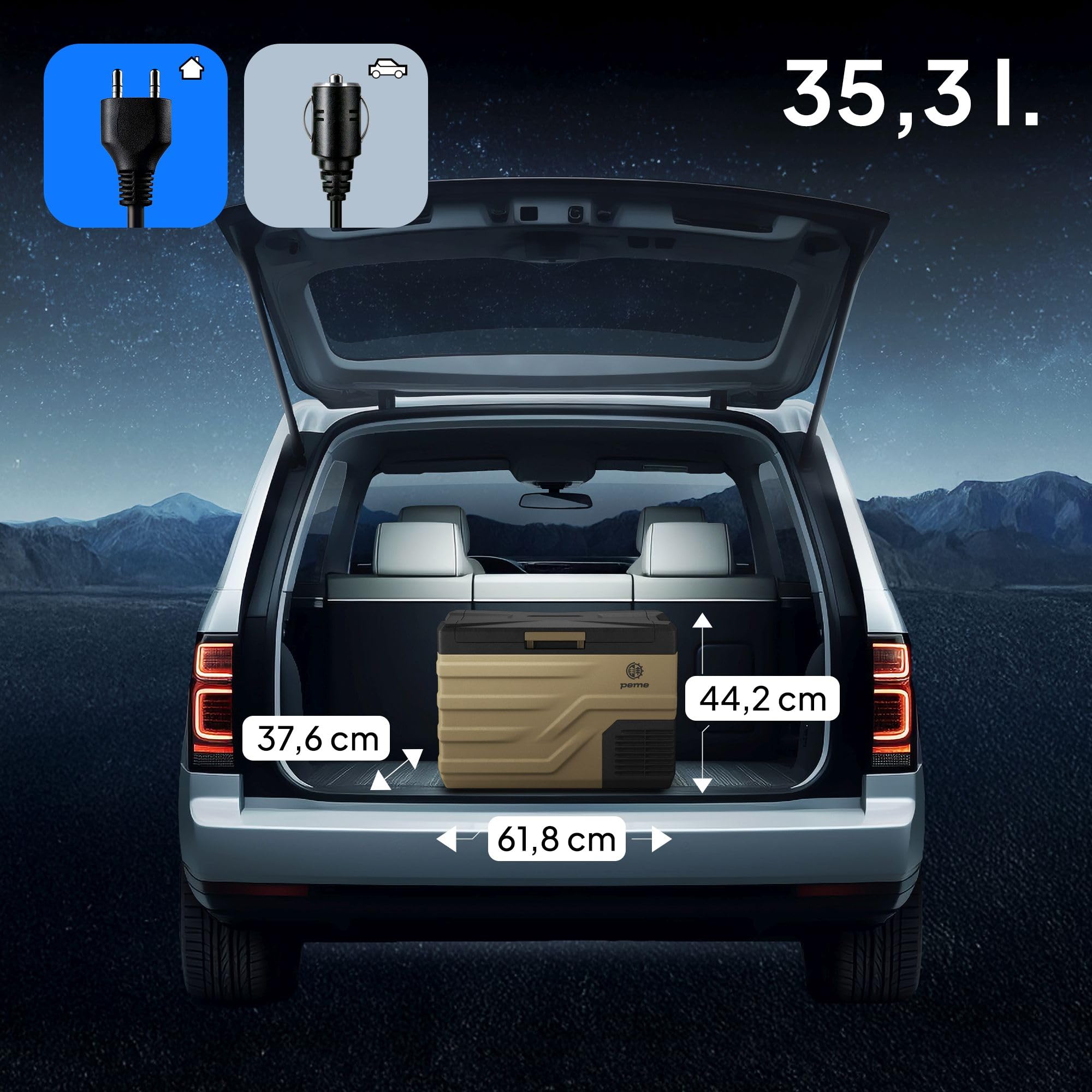 peme Glaciere Electrique Compression Réfrigérateur Glacière Électrique Frigo pour Auto Camping Car Voiture Portable XL Camion Boîte Refroidissement Voyages LCD Display 220 240 12 24 V 35,3L – Quest