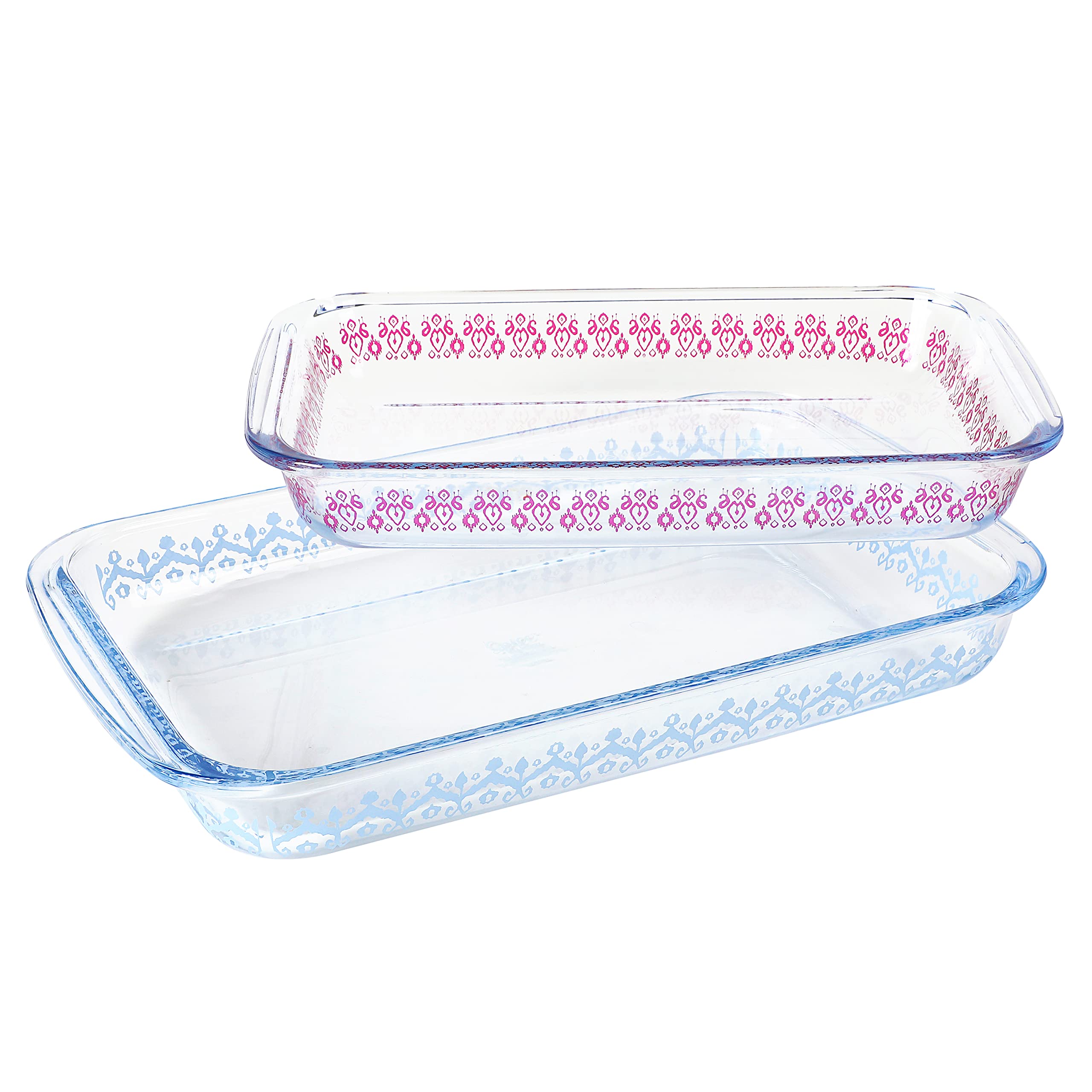 Spice by Tia Mowry Spice Cloves 2 Pack 3.1 QT and 2.3 QT Oven, Dishwasher, and Microwave Safe Borosilicate Glass Bakeware Set