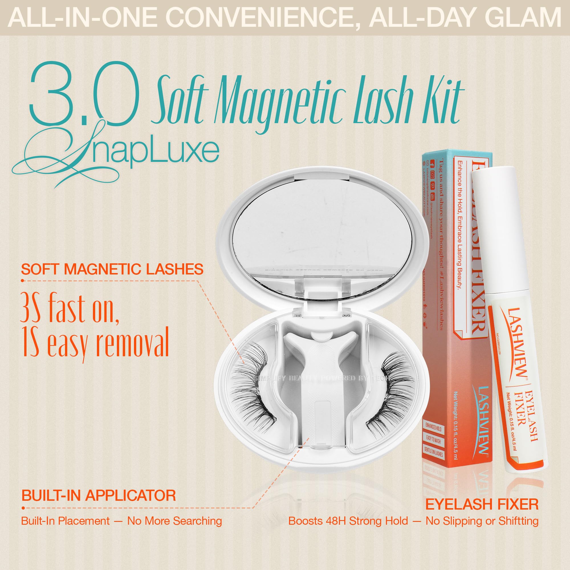LASHVIEW Upgrade Magnetische Wimpern mit Applikator, weiche magnetische Wimpern, natürliches Aussehen, wiederverwendbar, kein Kleber erforderlich, einfach zu tragen und zu entfernen (YT14)