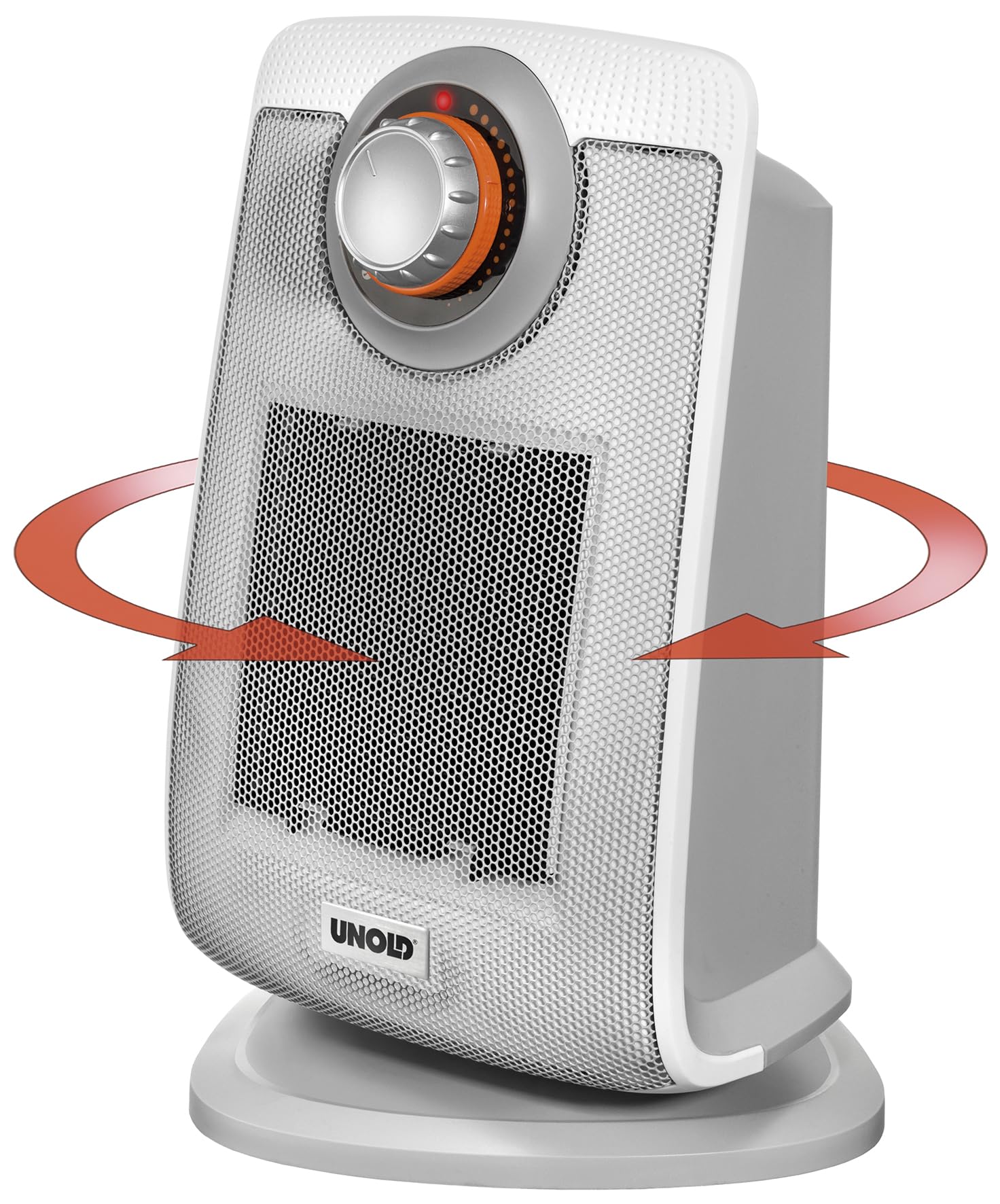 Unold 86440 ceramiczny termowentylator – biały, do 2000 W, funkcja wentylatora, 4-stopniowy termostat, oscylujący 75°, lekki i cichy, ochrona przed przegrzaniem, uchwyt do noszenia, ochrona IP21