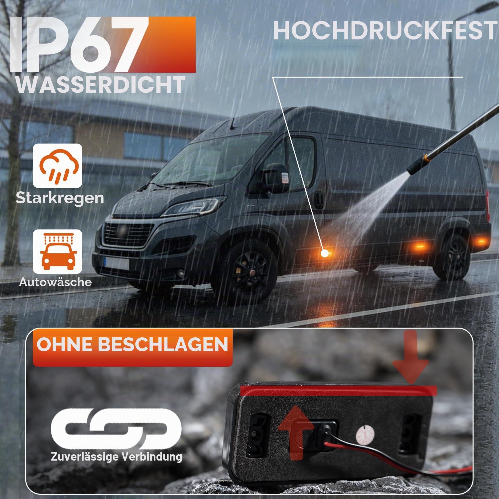 LED Seitenmarkierungsleuchten für F.iat Ducato, P.eugeot Boxer, C.itroen Jumper, I.veco Daily 2006-2025, 6 Stück Seitenblinker Schwarz für Wohnmobil & Transporter mit E-Prüfzeichen, Ohne Fehlermeldung