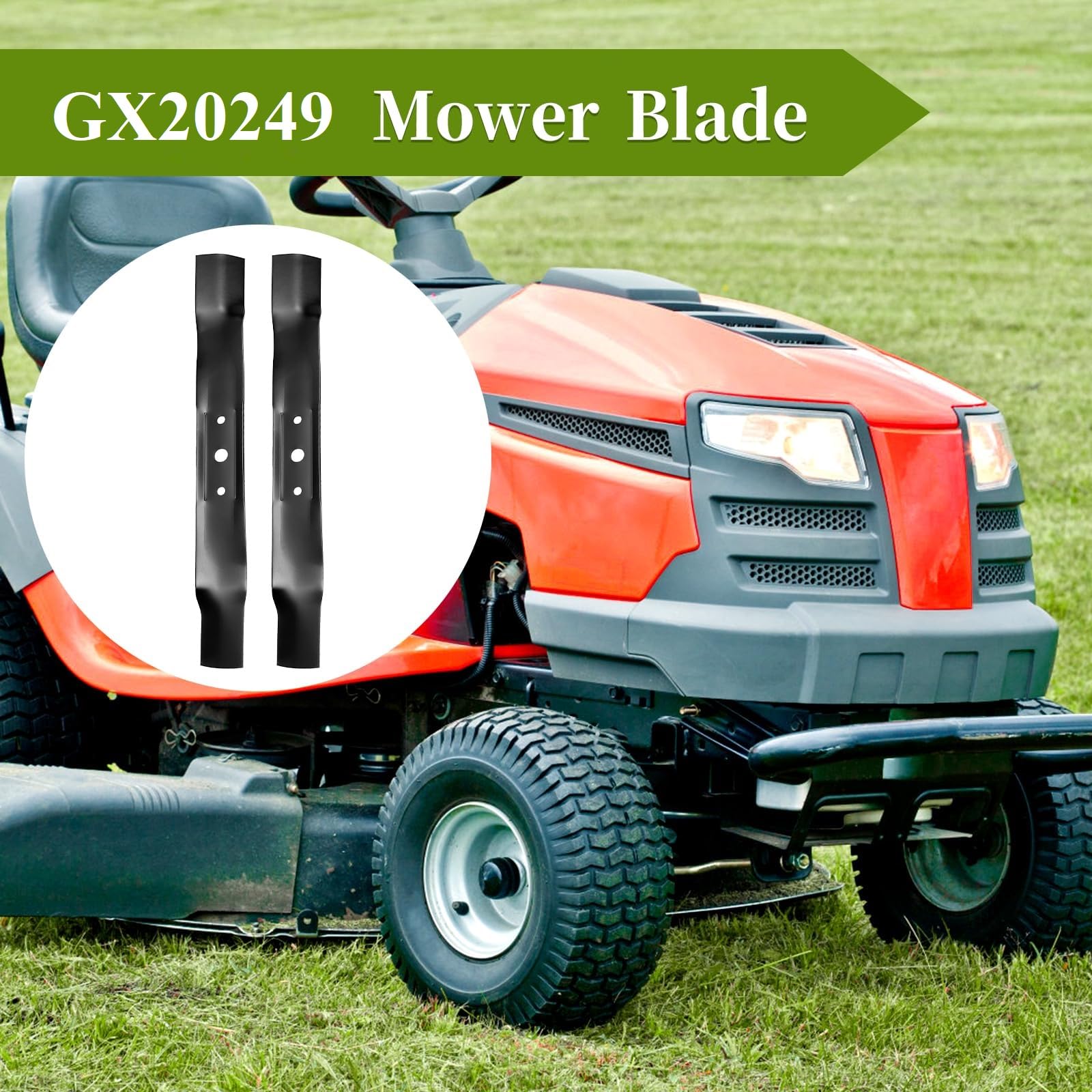 GX20249 - Cuchilla de cortacésped compatible con John Dee re 42 pulgadas, GX20433 cuchillas de alta elevación para John Dee re L105 L110 L118 L100 L111 Scotts L1742, repuesto para GY20567,