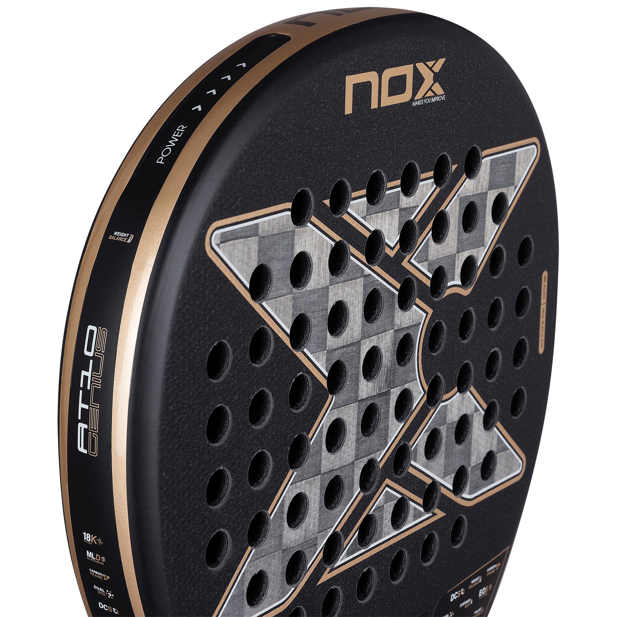 Nox At10 Genius 18k Alum 2026by Agustin Tapia Padel Racket 360-375 gr