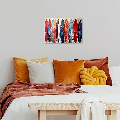 Miniatura 3 de Wynwood Studio Sports and Teams - Lienzo decorativo contemporáneo envuelto, escaparate de tablas de surf, arte de pared para sala de estar,