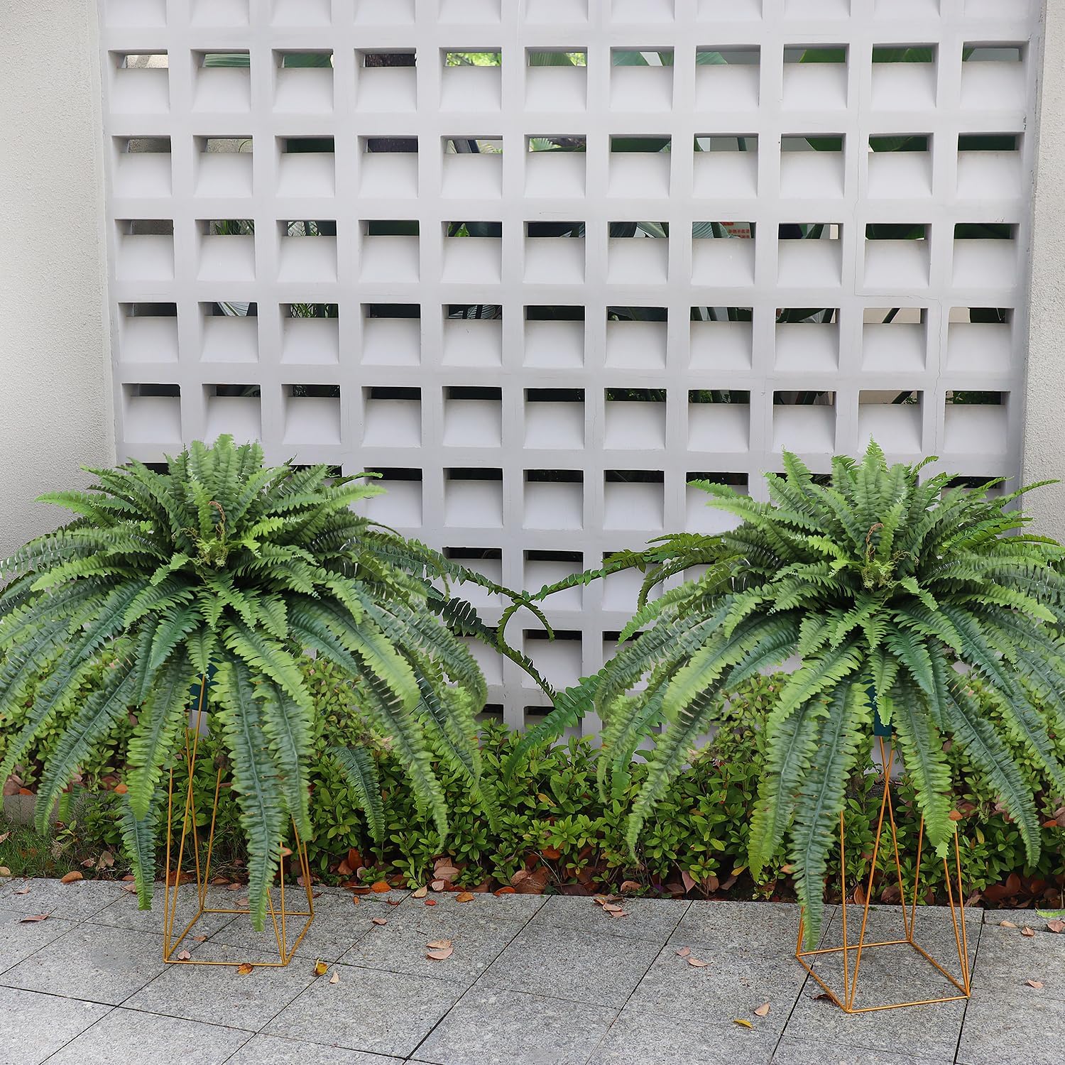 Artificial Ferns for Outdoors, 68" Fake Fern Artificial Plants Large, UV Resistant Faux Boston Fern Suitable for Porch Planters Home Indoors Entrance Patio Garden Porch (1 Stem) - Image 2