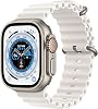 Apple Watch Ultra [GPS + Cellular 49mm] Caja de titanio con correa Oceánica Blanca, talla única (Renovado) 1