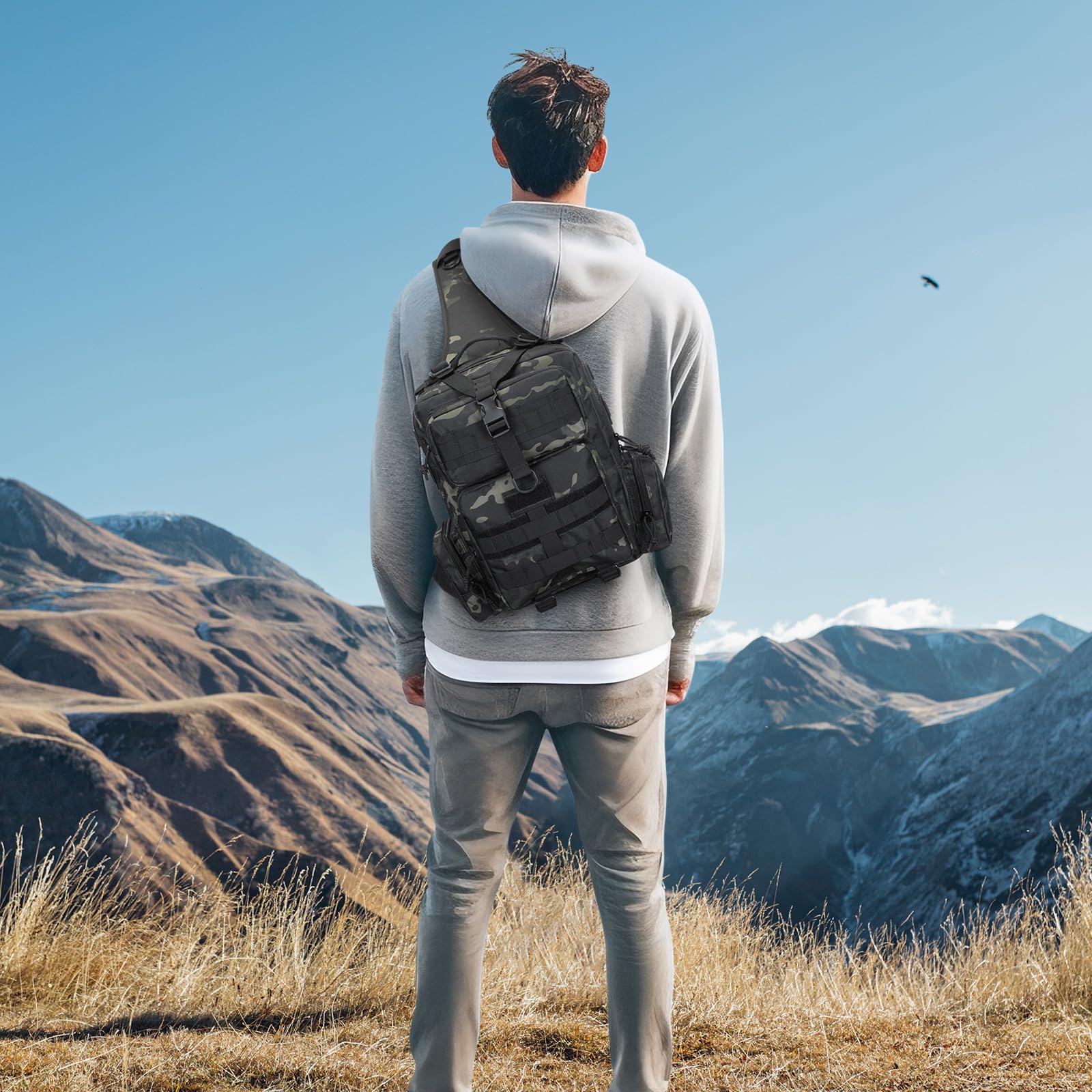 Mochila Cruzada Militar Grande ENJOHOS Bolsa Molle Hombro Sling Daypack para Ciclismo Senderismo