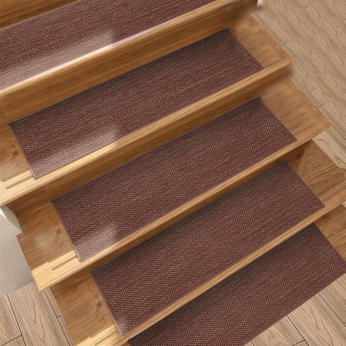 Tapetes para escaleras de madera antideslizantes rectangulares lavables 76x20cm para interiores