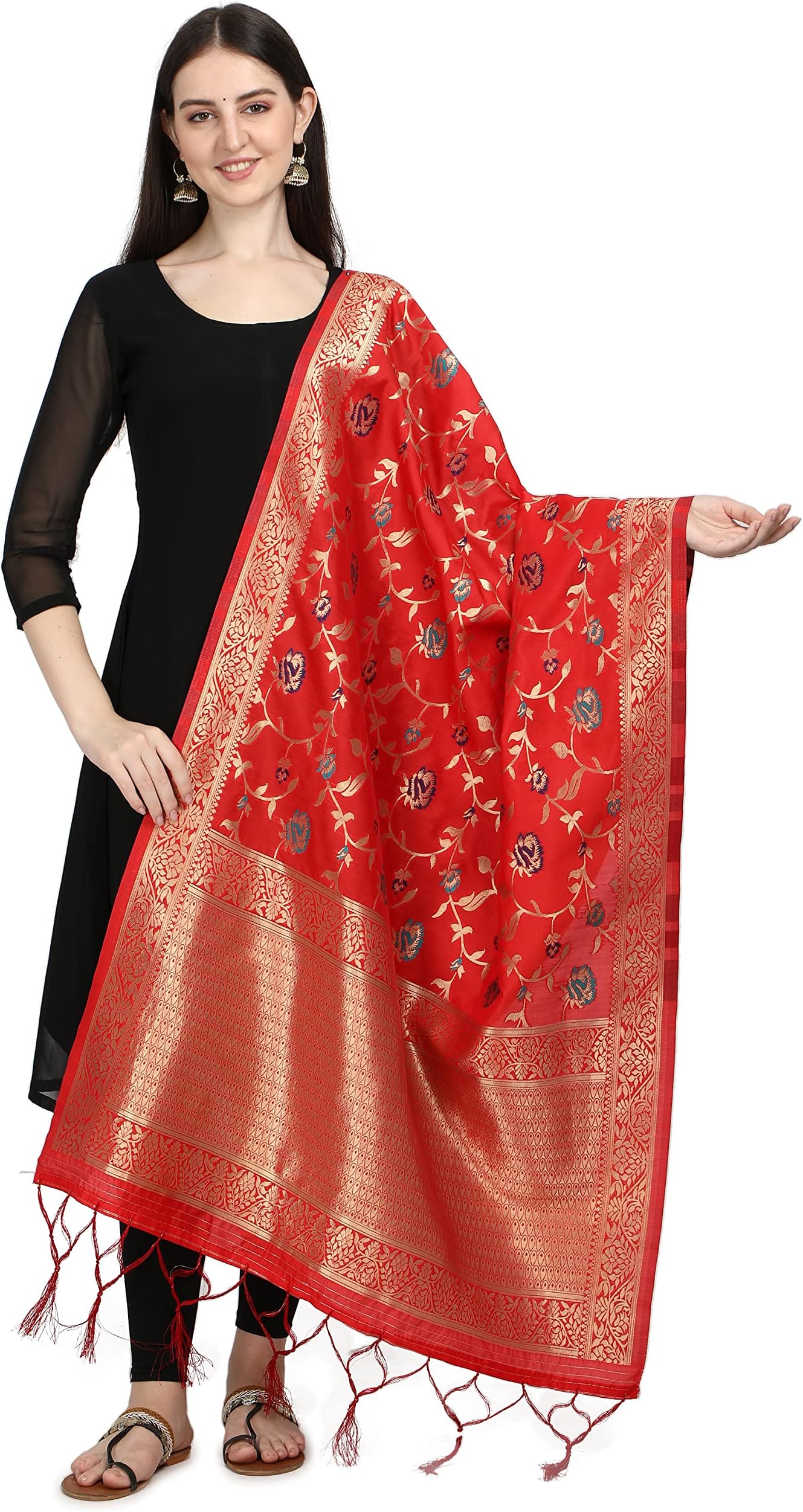 Women's Floral Silk Blend Dupatta