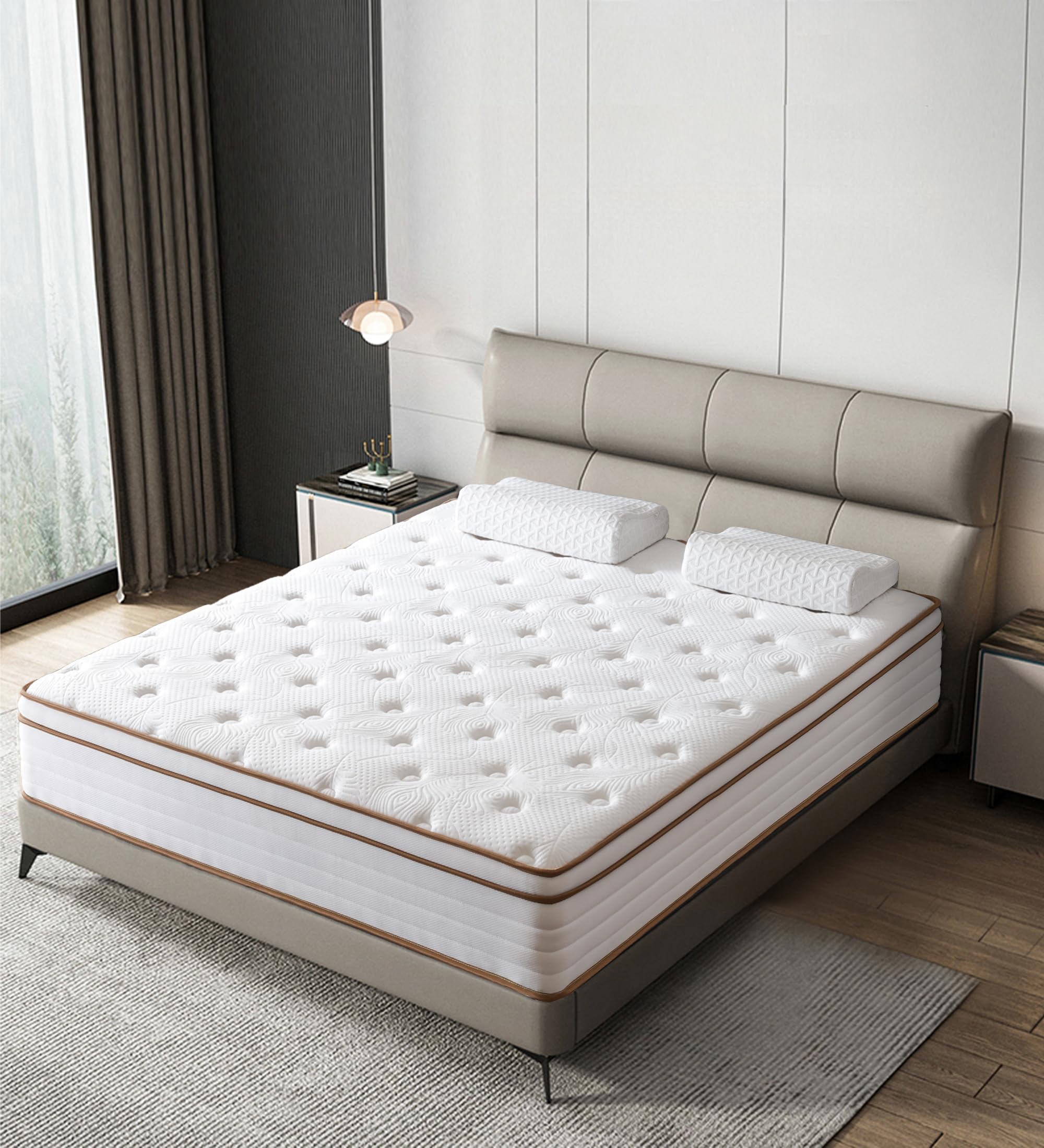 similar to….full mattresses,hybrid 12 inch full mattress in a box,memory foam & individually pocket spring for pain relief,pressure relief,certified.