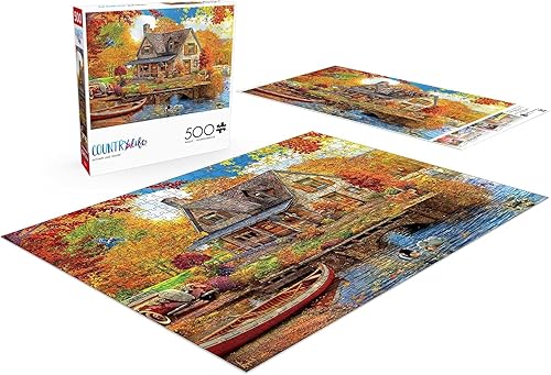 Miniatura 4 de Buffalo Games - Country Life - Autumn Lake House - Rompecabezas de 500 piezas para adultos desafiante rompecabezas perfecto para noches de juego -
