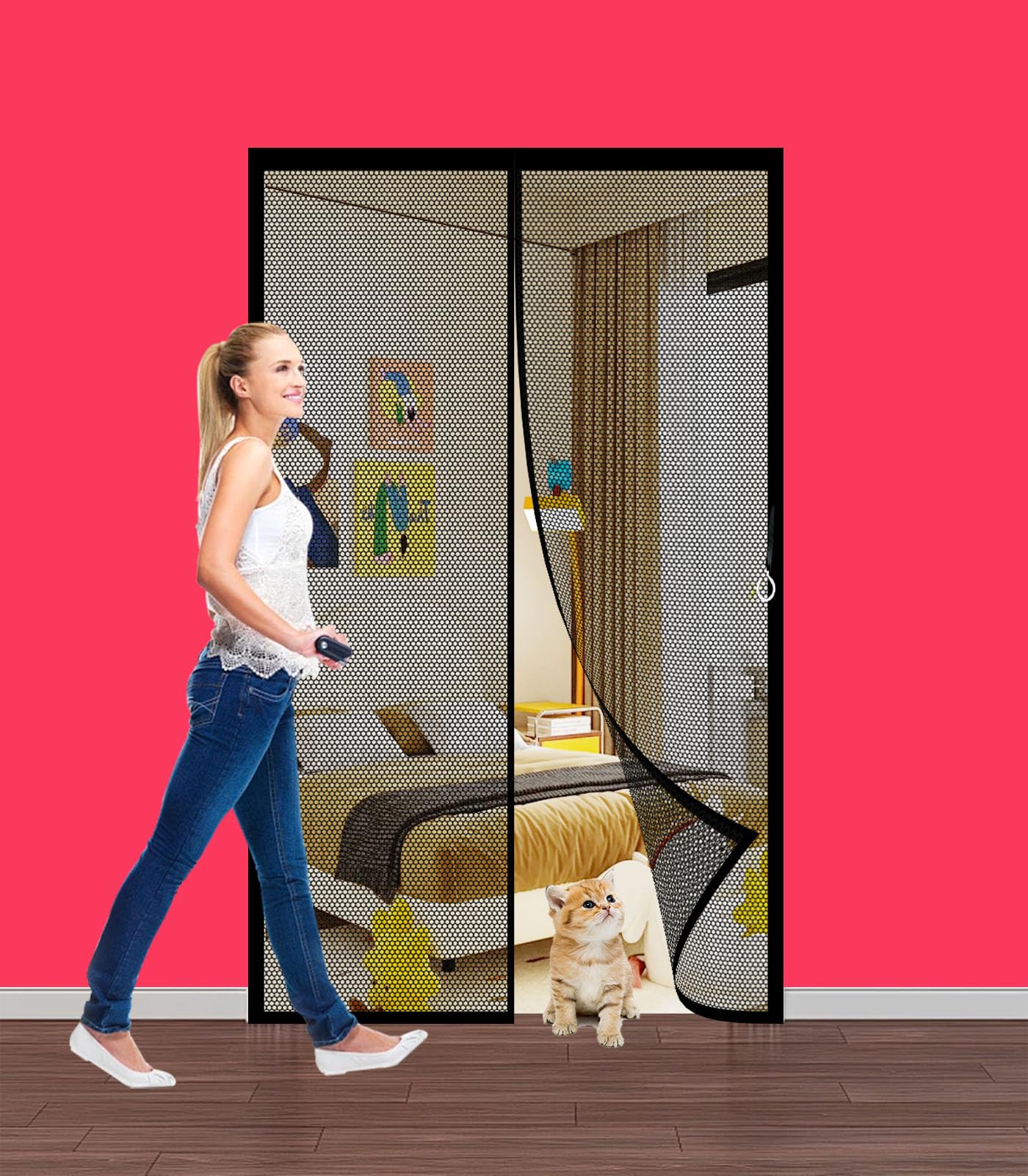 Moustiquaire fenêtre magnétique 109x206 cm pour porte