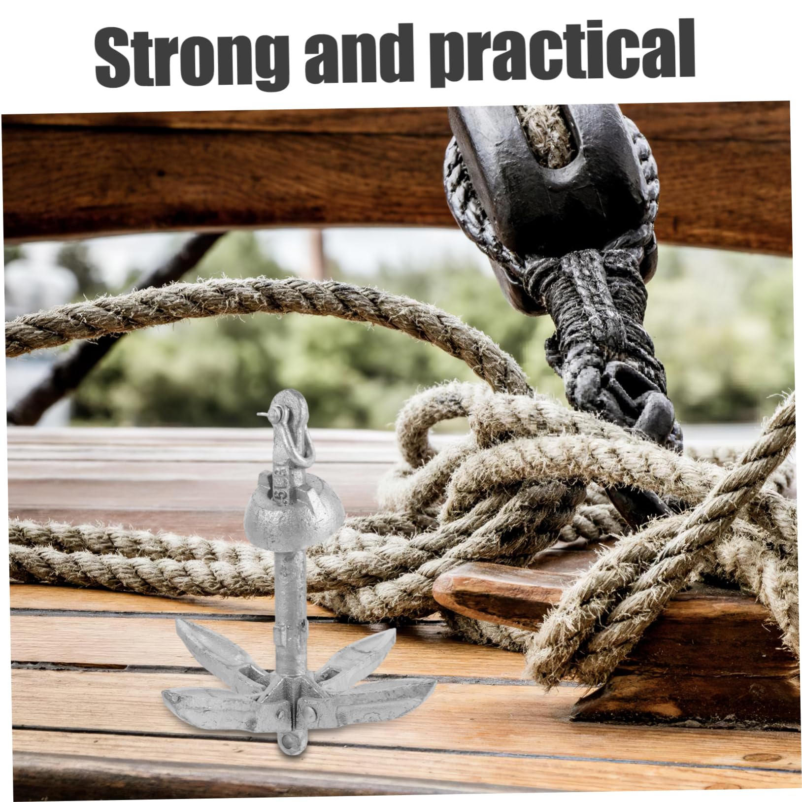 Yardwe Anclaje Plegable Galvanizado De Acero Al De Rezón Plegable para Kayak Botes Auxiliares y