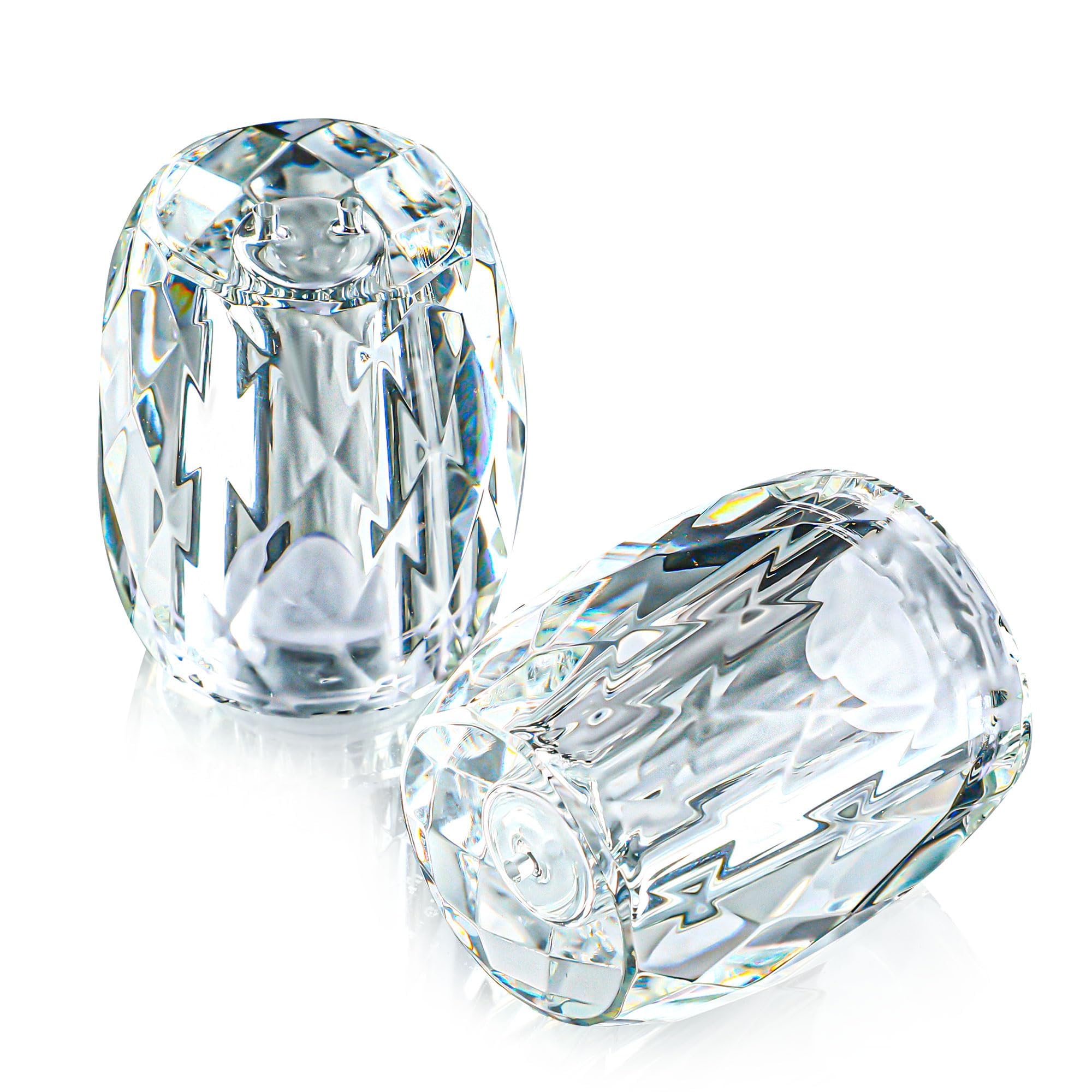 Crystal Salt & Pepper Shakers - Elegant Kitchen Decor -1