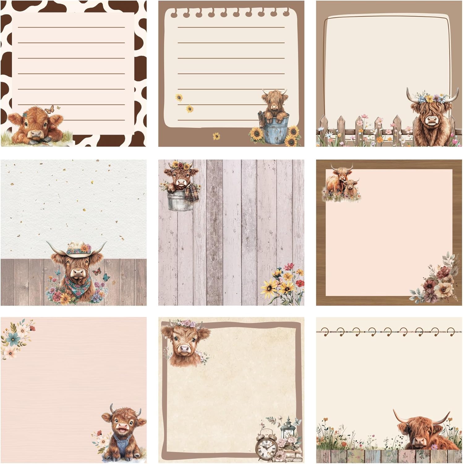 Highland Cow Sticky Notes 9 Pads Cute Note Pads, 3×3 Inches Self Stick Notepads Cute Animals Memo Pad Office Decor Christmas Bulk Gifts for Students Teacher Home School Office Supplies Highland Cow Sticky Notes 9 Pads Cute Note Pads, 3×3 Inches Self Stick Notepads Cute Animals Memo Pad Office Decor Christmas Bulk Gifts for Students Teacher Home School Office Supplies