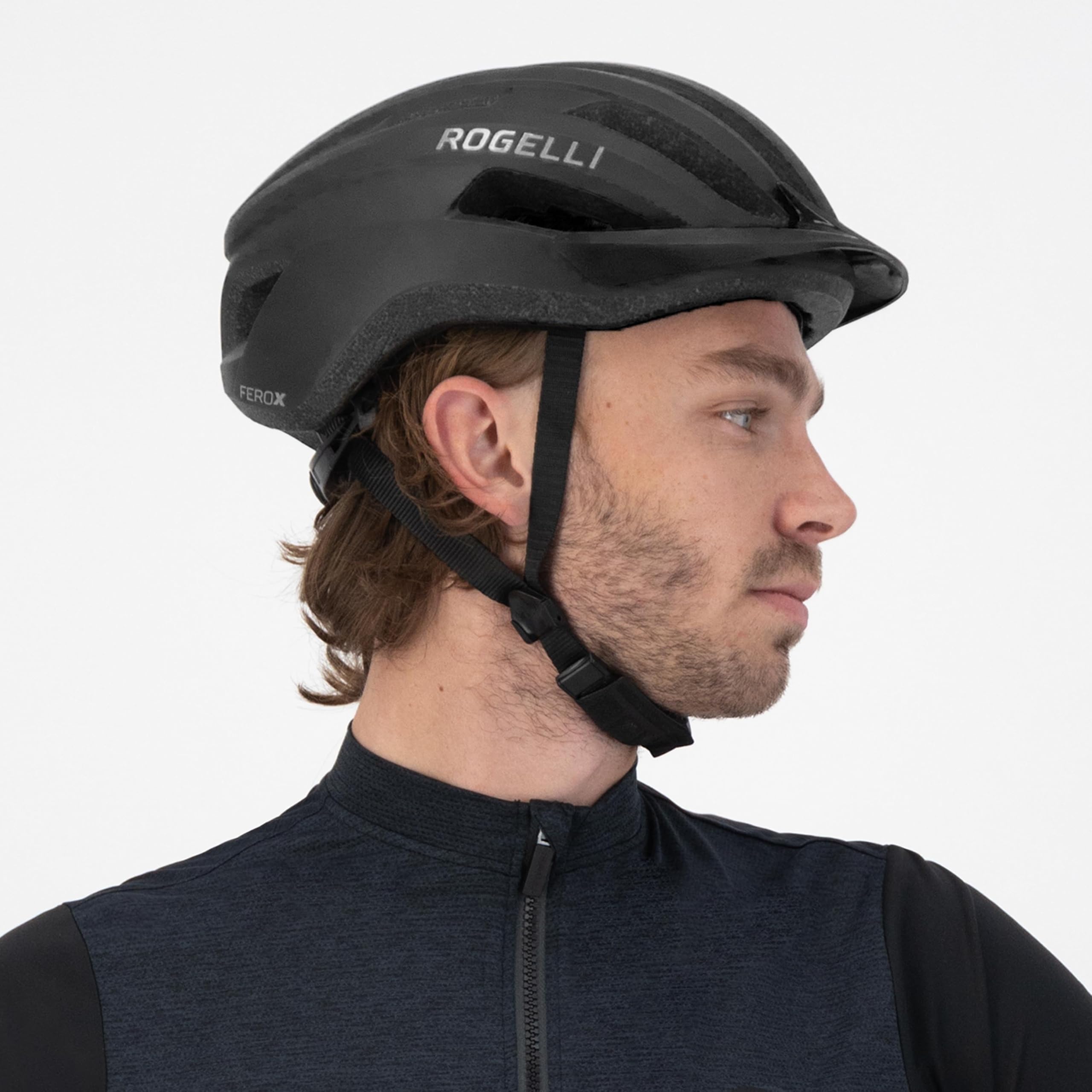 Rogelli Ferox II Fahrradhelm Unisex - Rennrad Helm, MTB Helm, Allround-Fahrradhelm - Schwarz - Größe L-XL