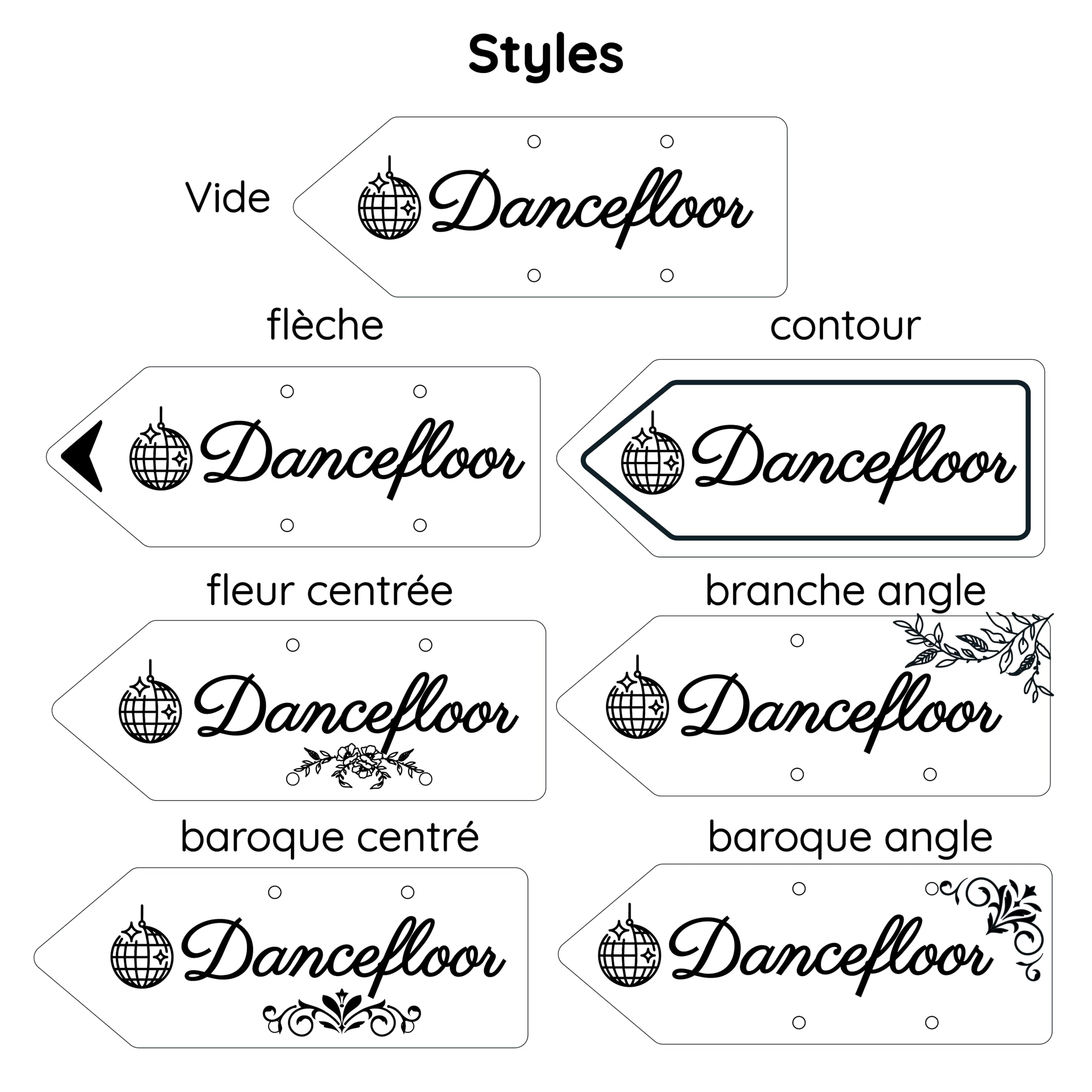 Pancarte direction bois personnalisé, signalétique mariage, événement, cérémonie, baptême, panneau parking, toilettes, bar, vestiaires, 30x11cm