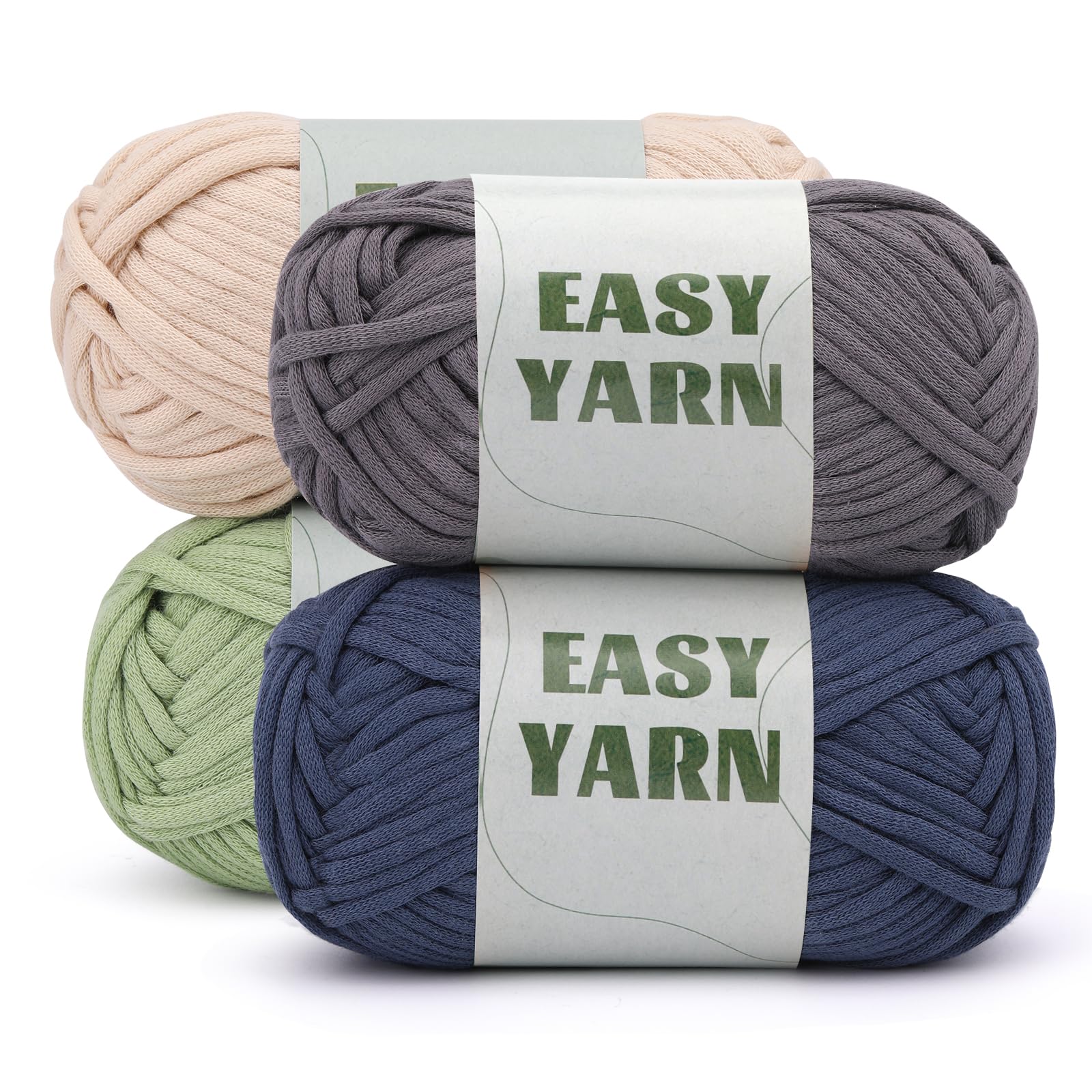 UzecPk 4 * 50g/1.76oz Crochet Yarn, 4 * 87yds Beginner Crochet Yarn
