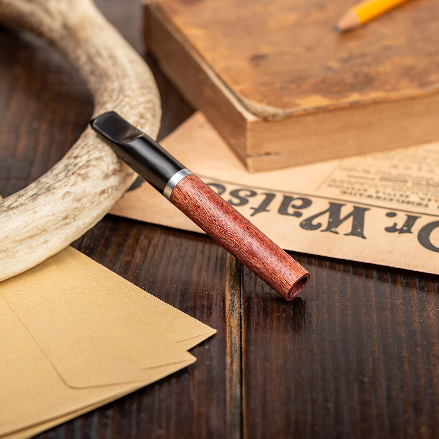 4" Cigarette Holder, fits Regular Cigarettes, Great for Roll Ups, Mahogany (Also Available in Slim and Extra Slim Sizes)