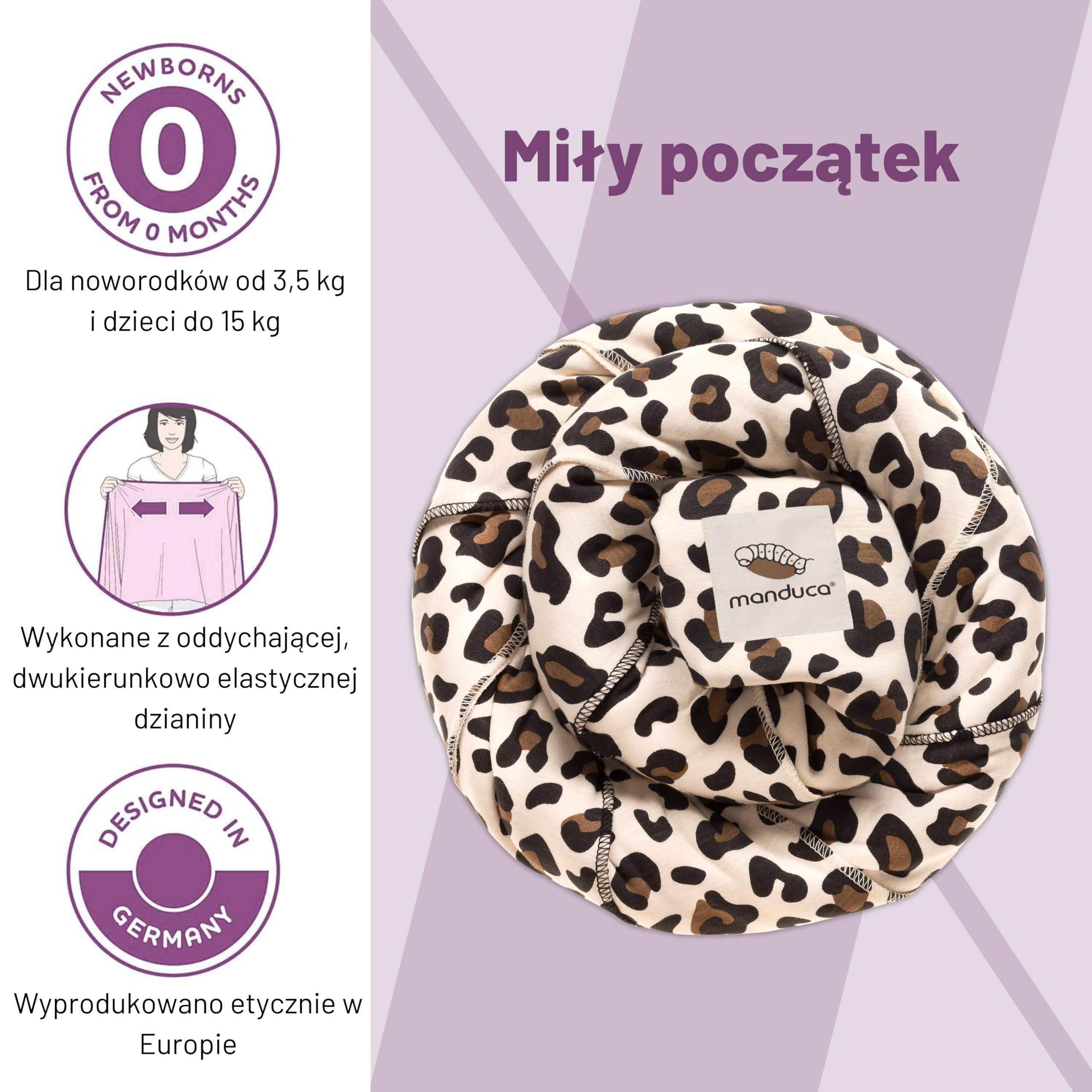manduca Sling, Lion – Elastisches Babytragetuch für Neugeborene und Babys (Limited Edition, Löwen-Motiv, 5,10 m x 0,60 m)