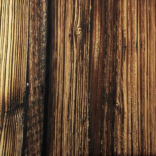 Miniatura 2 de LB Cortina de ducha de estilo rústico estilo granero, estilo granja, cortina de ducha de madera primitiva marrón occidental para vida rural, 94 x 70