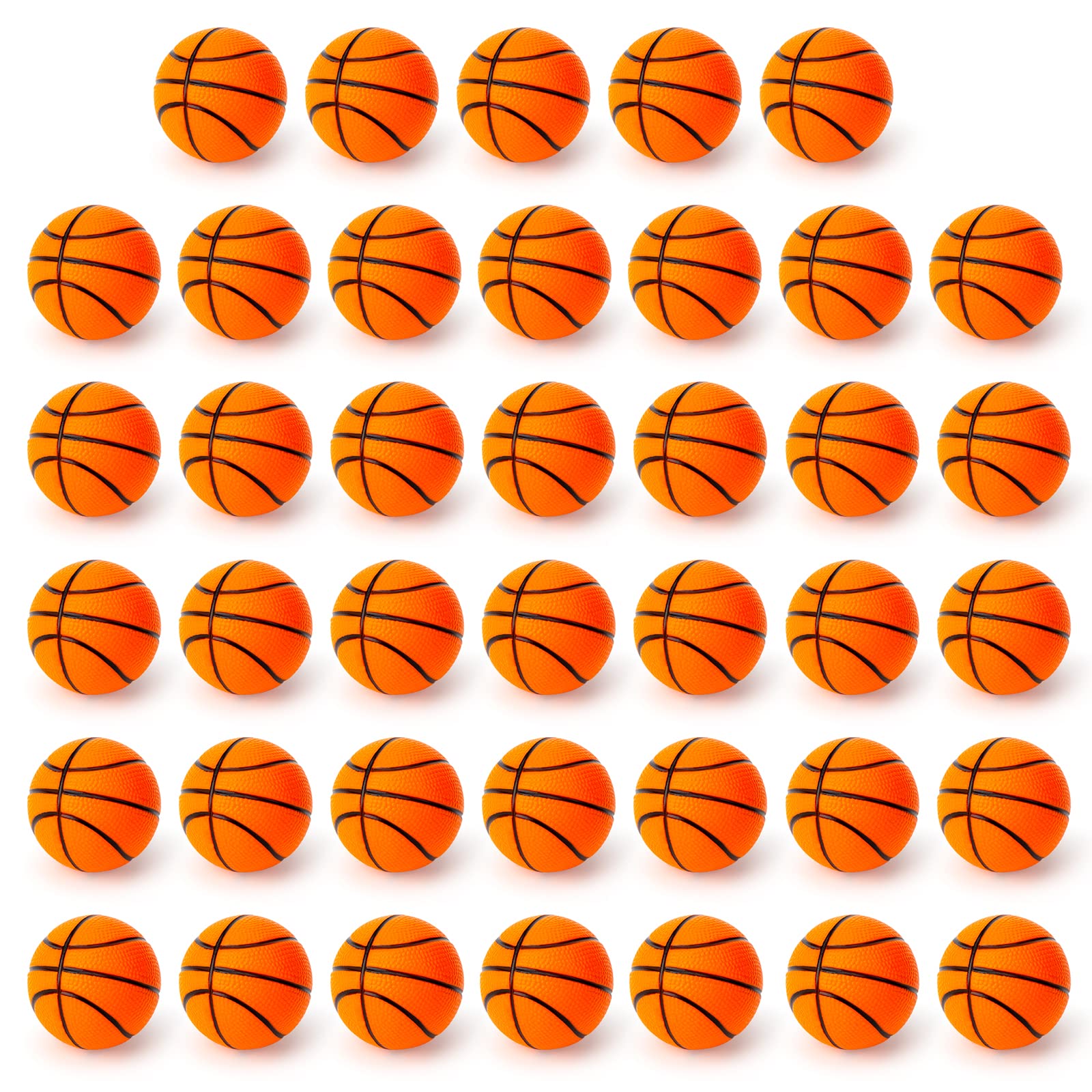 POPLAY 28PCS Basketball Stress Balls, 2.5Inches Basketball Soft Foam Squeeze Balls Stress Anxiety Relief Balls for Sports Theme Basketball Party Favors School Kids Prizes
