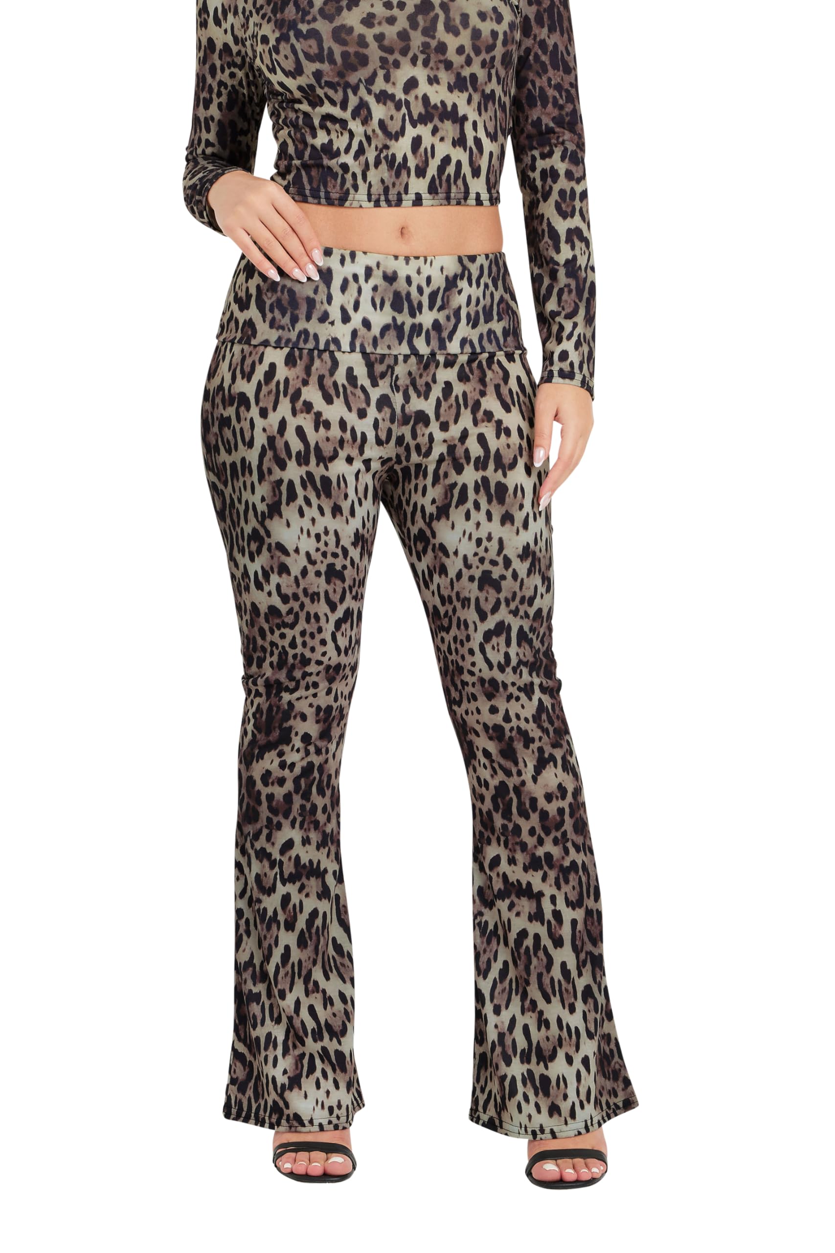 Pixiegirl Women's Brown Petite Leopard Leggings In | : Size 14