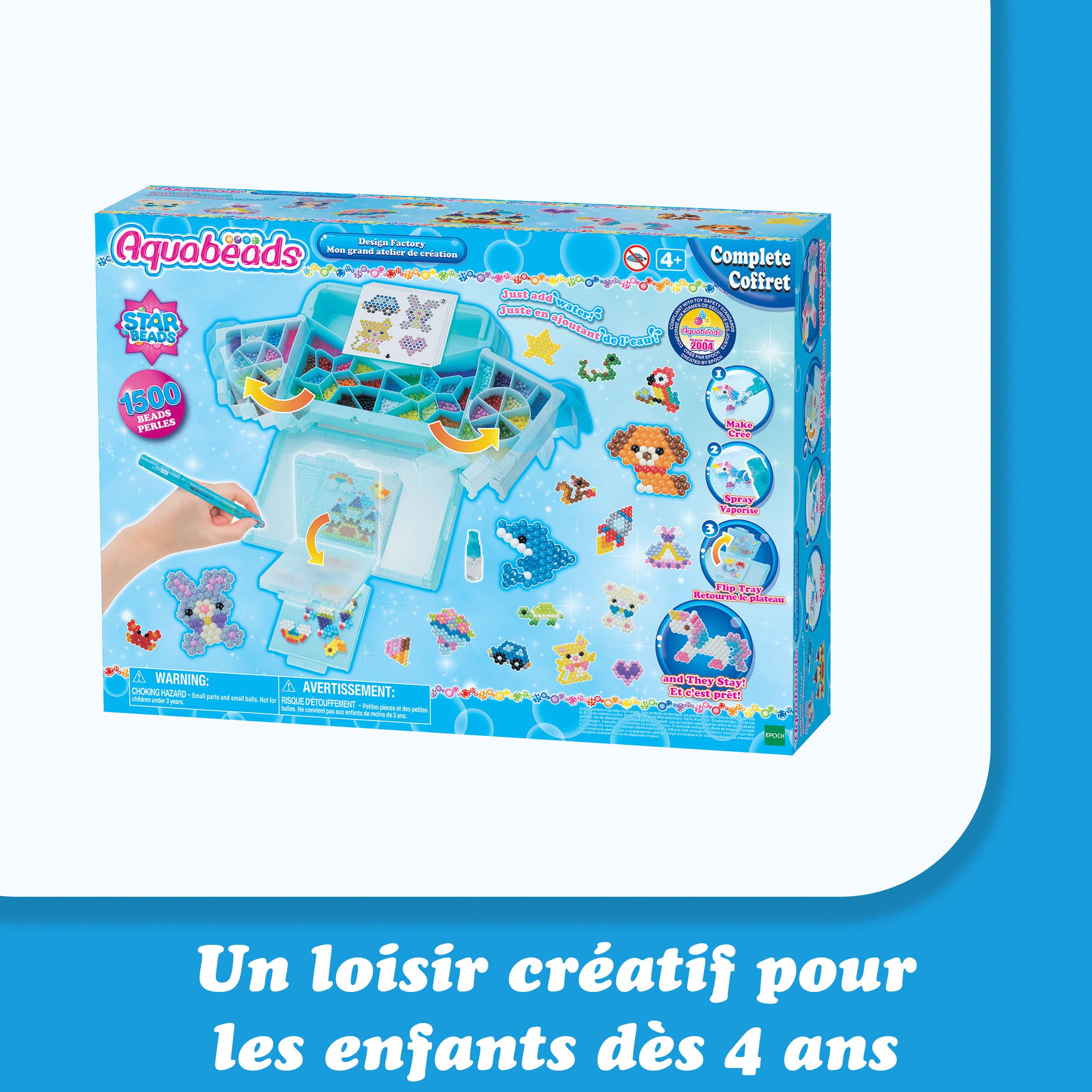Aquabeads - Mon Grand Atelier de création - Kit de Loisirs créatifs - Activité Manuelle Enfants en Toute autonomie - Coffret de Perles Qui collent avec de l'eau - Jouet Enfant 4 Ans et + - 31775