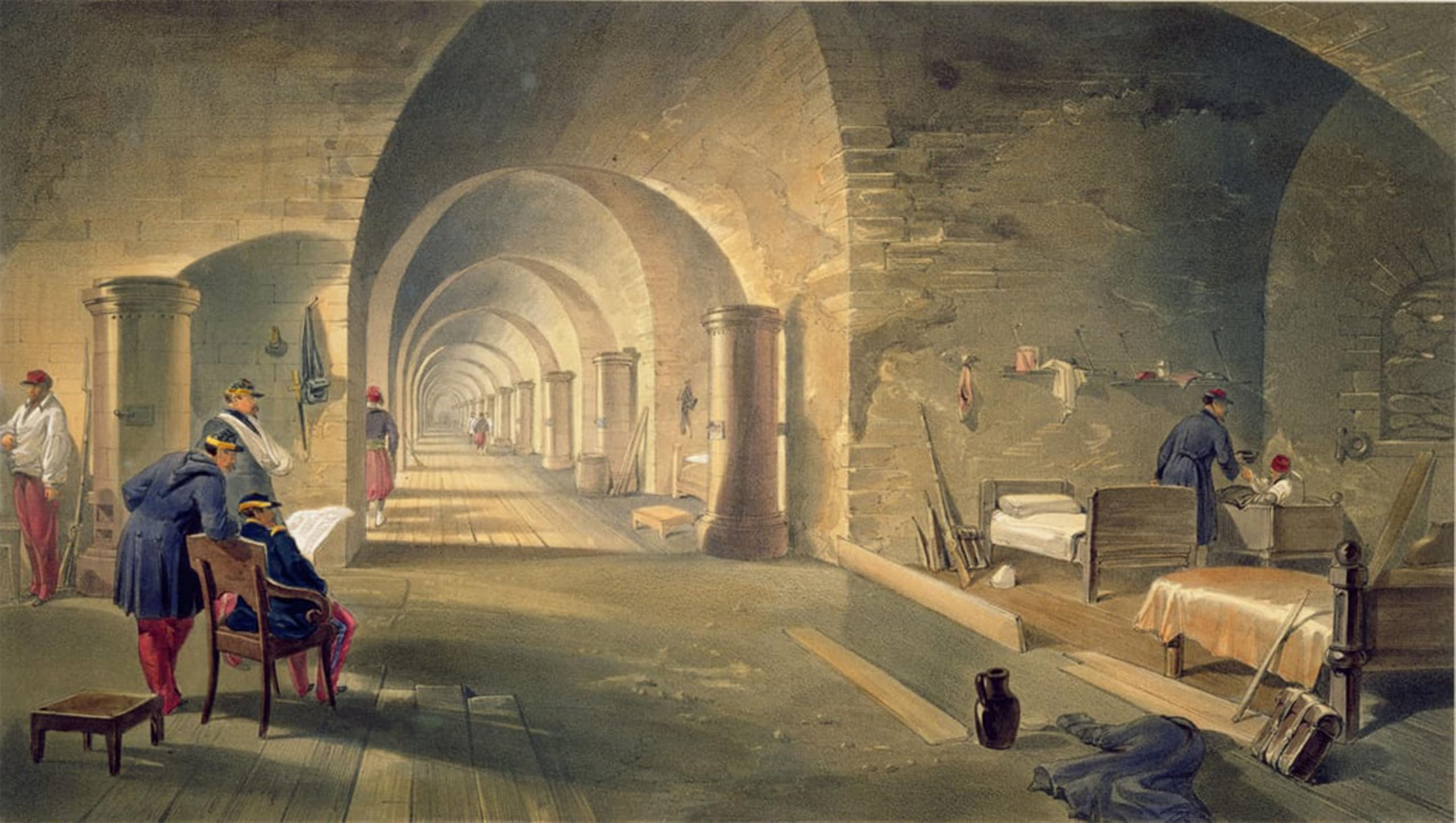 POSTERIIk Famous Animal Posters Vintage Picture Interior of Fort Nicholas by William Crimea Simpson Modern Wall Decor for Home Decor 60x90cm