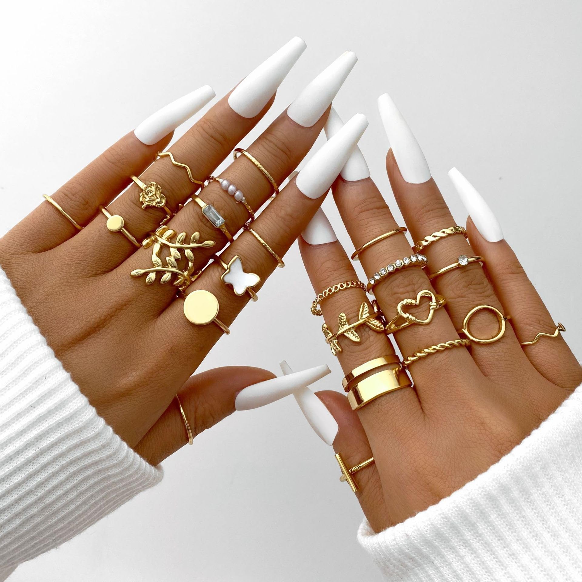 Shining Diva Fashion Set of 24 Latest Stylish Gold Plated Rings for Women and Girls (15206r) 3