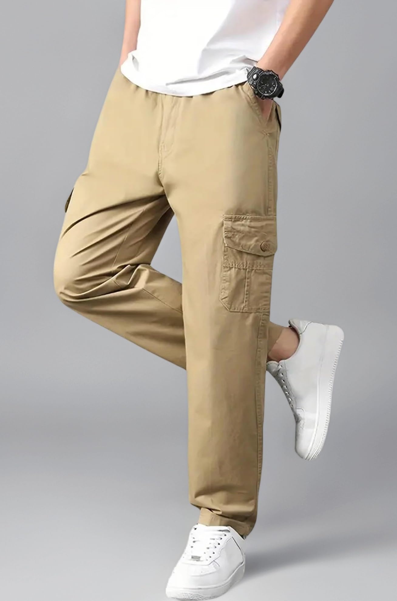 Cargo for Men || Cotton Cargo Pant || Drawstring Waist Pant (Also Available in Plus Sizes) (26-29)