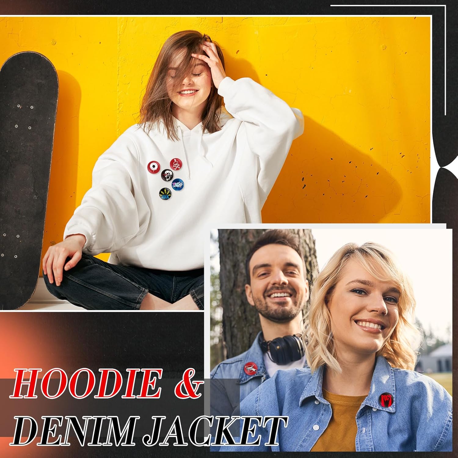 Kigeli Punk Buttons Pins 1 Inches/ 25 mm Emo Band Badge for Backpacks Bags Hats Jeans - Image 6