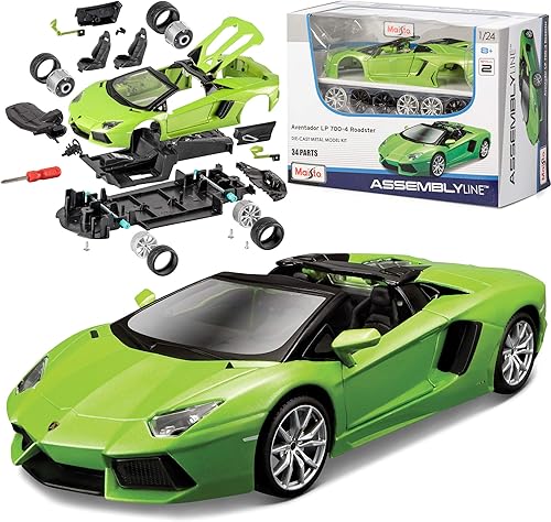 Miniatura 2 de Maisto Assembly Line Lamborghini Aventador Roadster Die Cast Model Kit 124 Scale