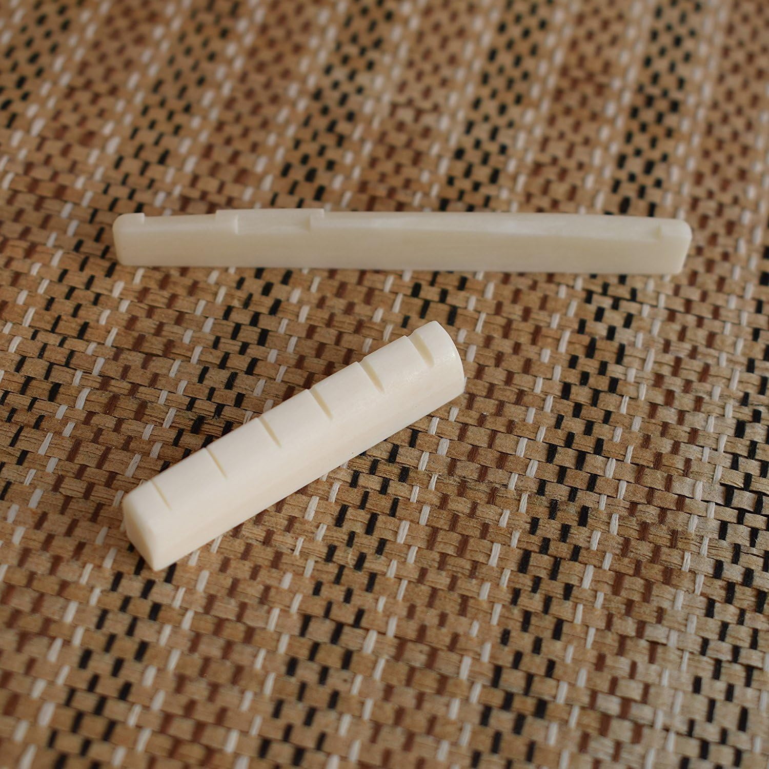 Acoustic Guitar Bone Bridge Saddle and Nut Kit With 6 String Guitar Accessories Parts Sand Paper and Microfiber Clean Cloth - Leomanor : Musical Instruments