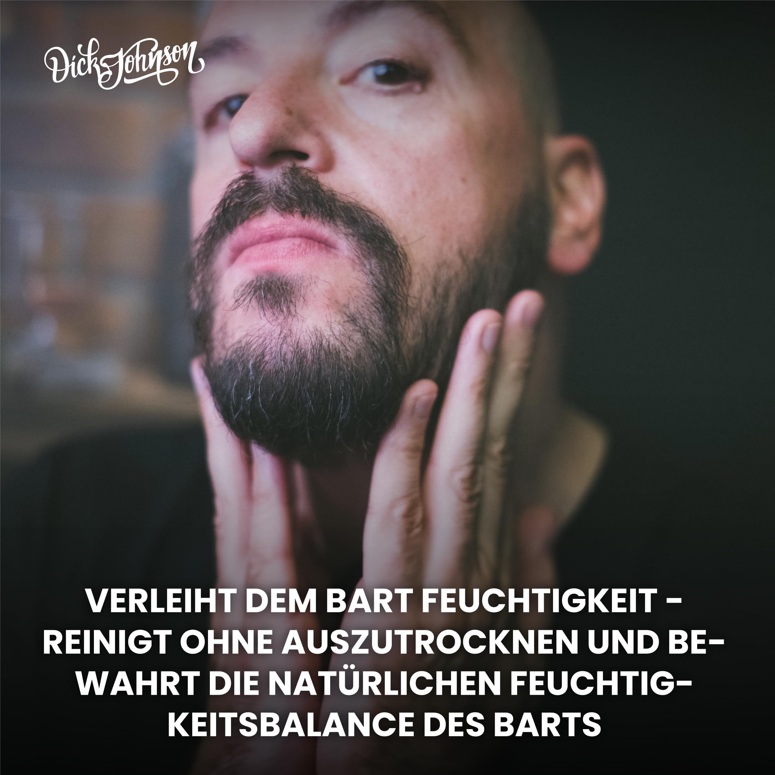 DICK JOHNSON Bartshampoo Godlike 200 ml – Bartseife Herren mit Brennesselextrakt– reinigt gründlich, schont die Haut & spendet Feuchtigkeit – Bart Shampoo mit Whiskey-Vanille-Duft