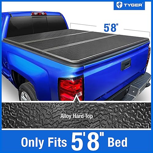 Vista 8 de Tyger Auto T3 - Cubierta suave de triple pliegue para caja de camioneta con laterales rectos de 6 pies 6 pulgadas (78 pulgadas), color negro