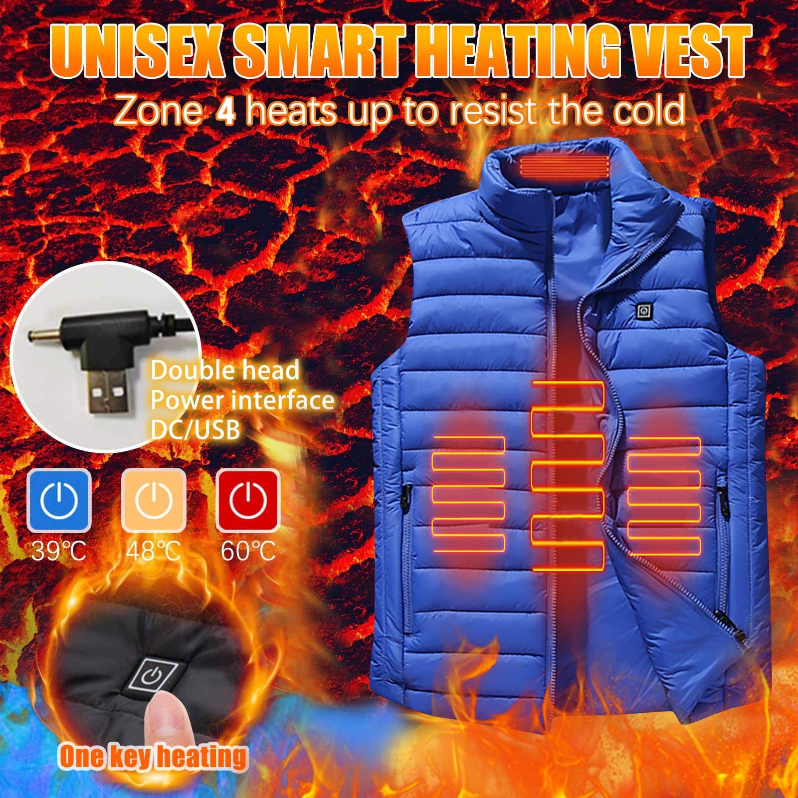 Chaleco calefactable para hombre (Reino Unido), chaleco calefactable USB, chaquetas térmicas eléctricas para mujer, ropa calefactable lavable con 1 zona de calor, chaleco calefactable para m