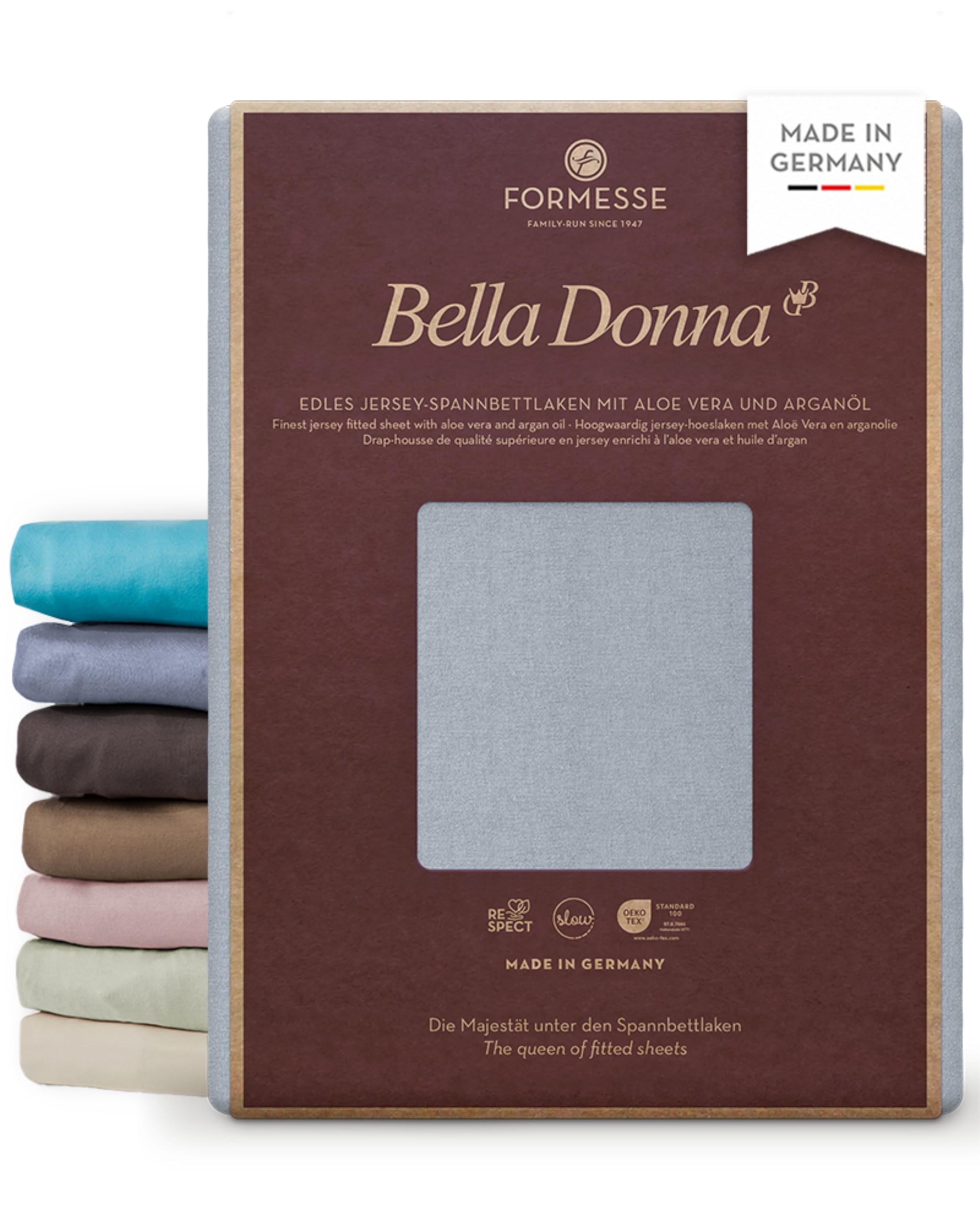 Spannbettlaken Bella Donna Jersey für Matratzen & Wasserbett 140-160 x 200-220 cm in Hellgrau